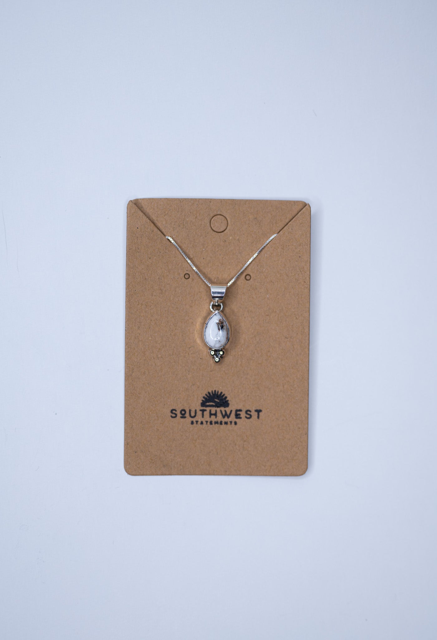 Detailed White Buffalo Drop Pendant