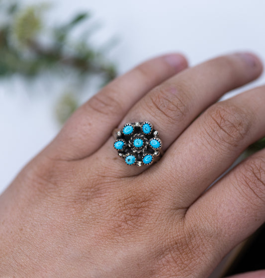 Small Cluster Turquoise Ring SIZE 9