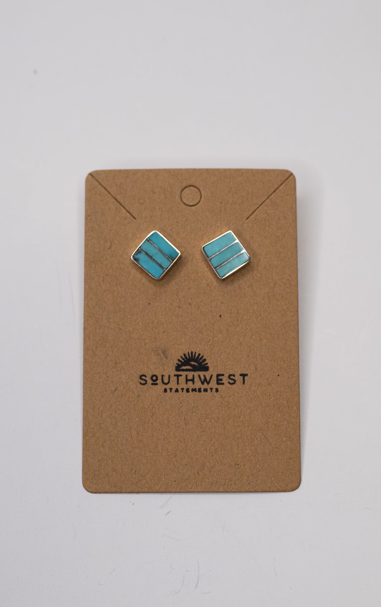 Turquoise Stud Square Earrings