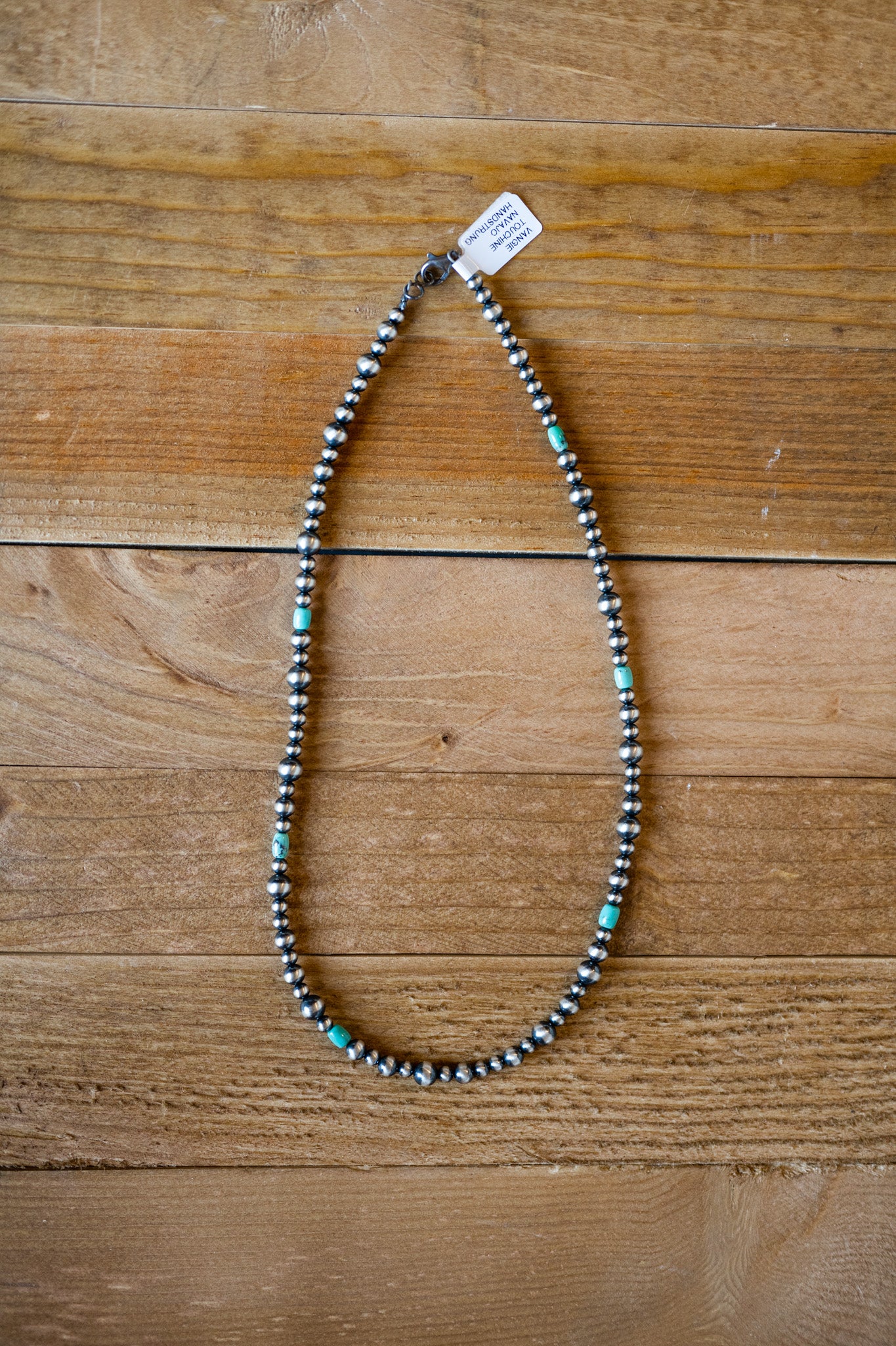 Navajo Pearl and Turquoise Bead Necklace 18” 3-4 MM