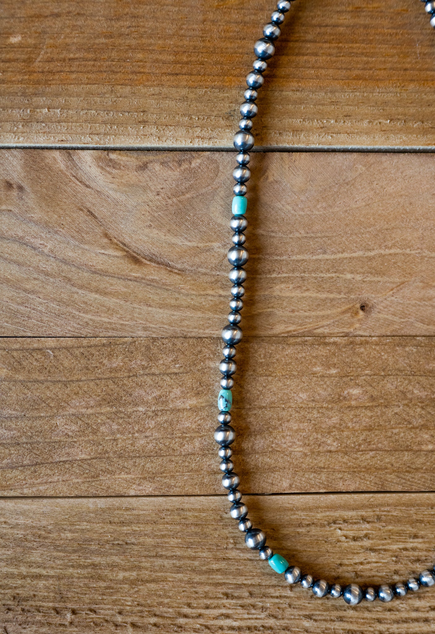 Navajo Pearl and Turquoise Bead Necklace 18” 3-4 MM