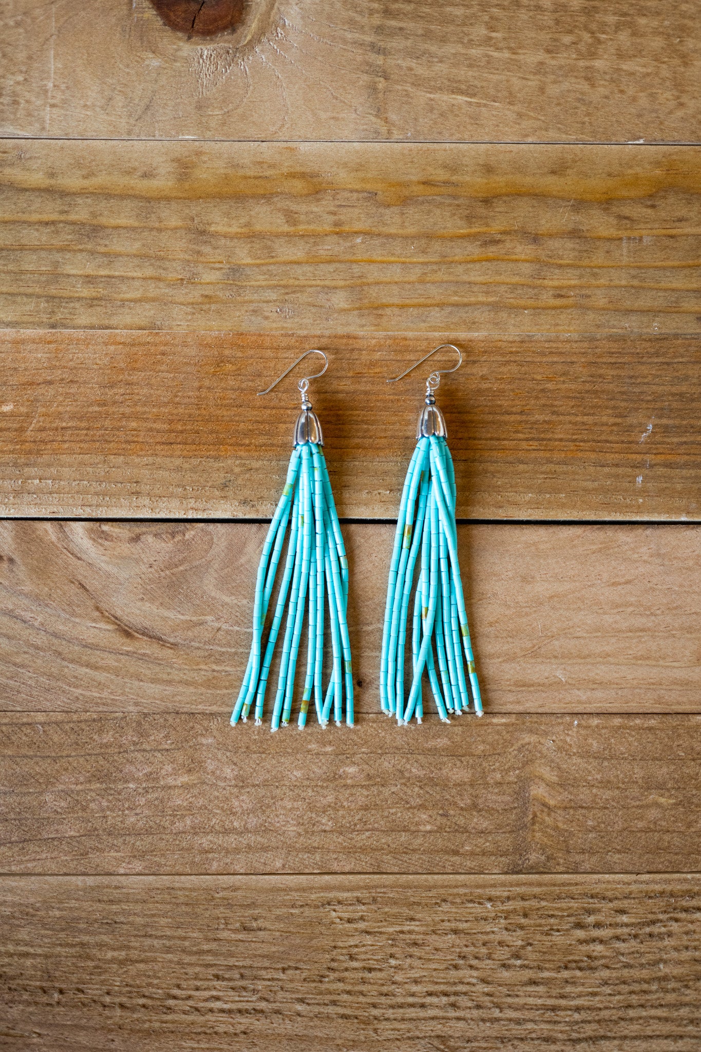 Turquoise Bead Tassel Earrings *BACK IN STOCK*