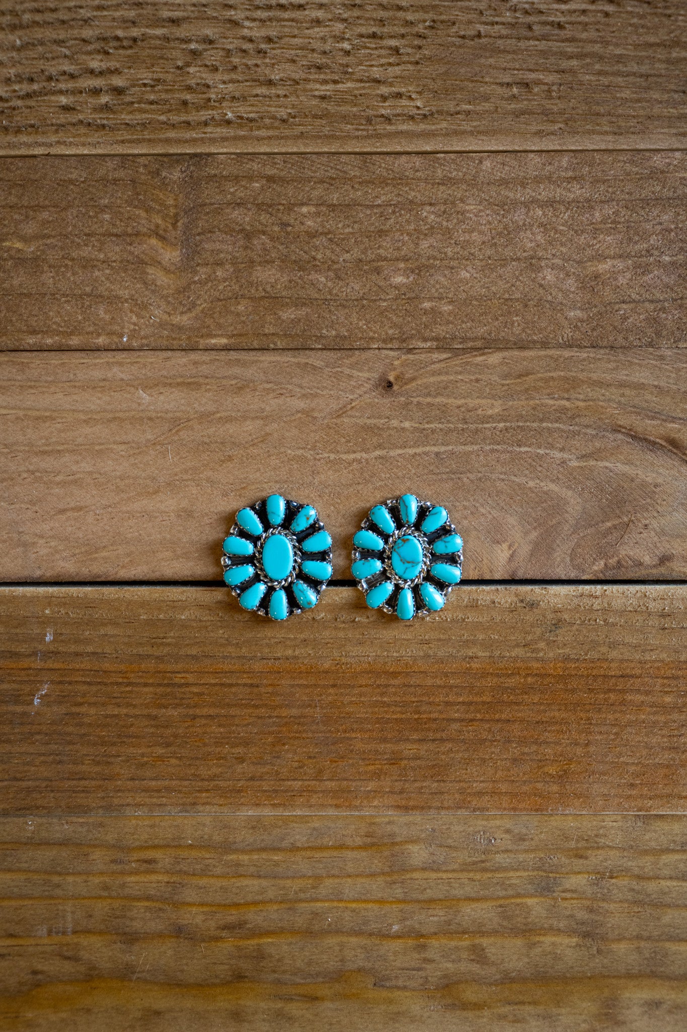 Navajo Turquoise Cluster Stud Earrings