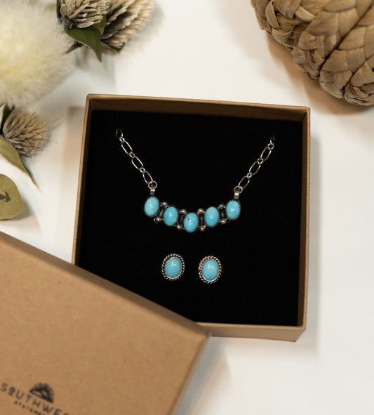 Sleeping Beauty Turquoise Necklace and Earring Gift Set