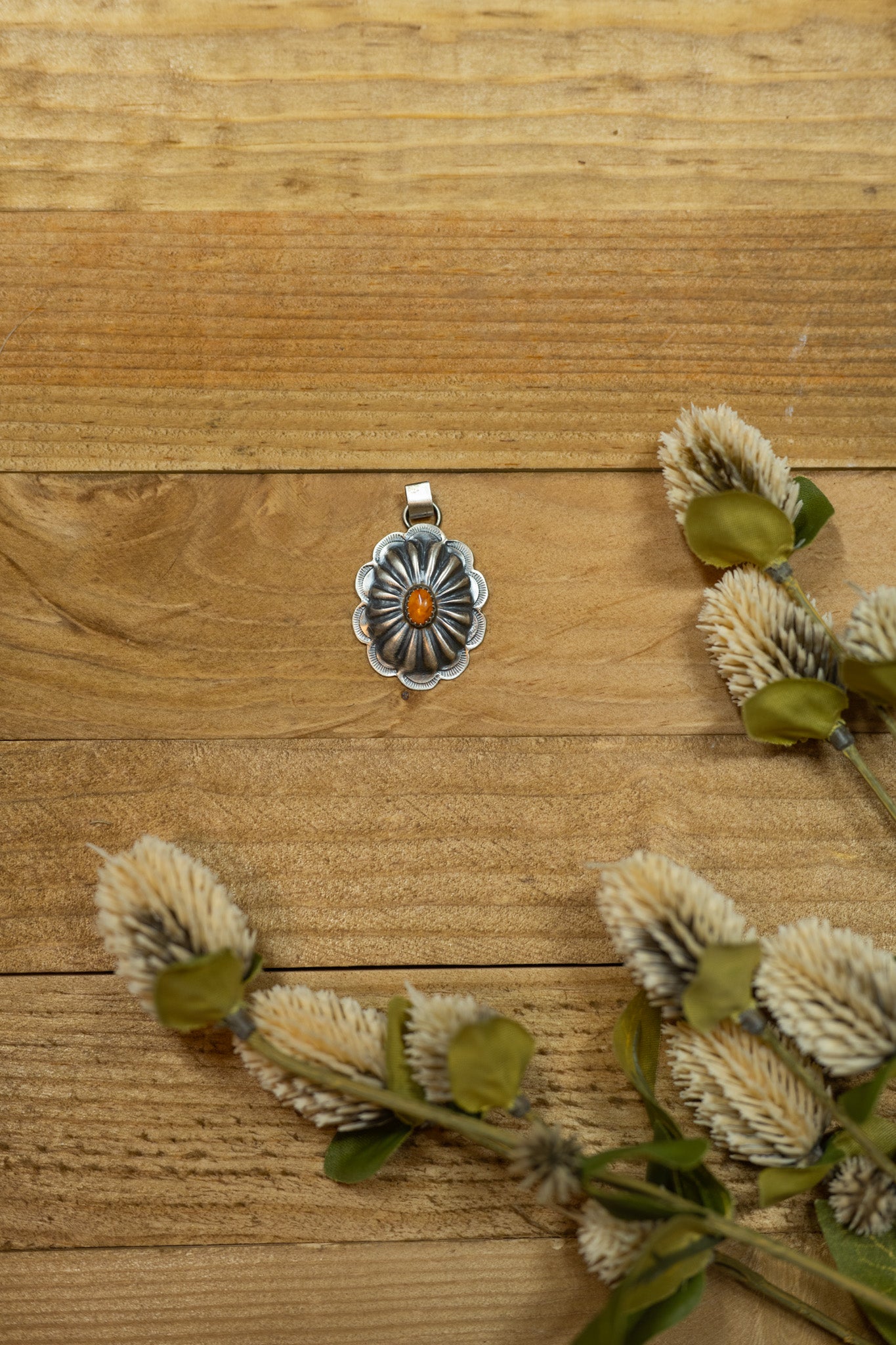 Concho Pendant with Stone