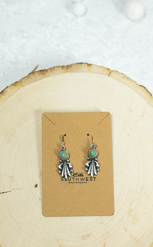 Turquoise and Silver Drop Earrings