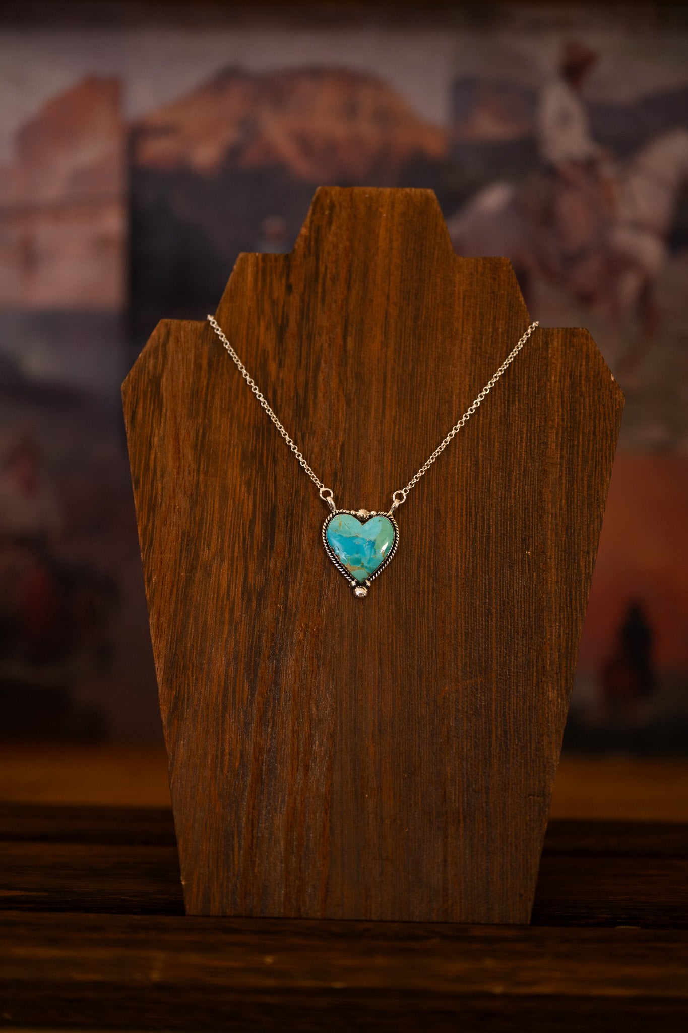 Kingman Turquoise Heart Necklace