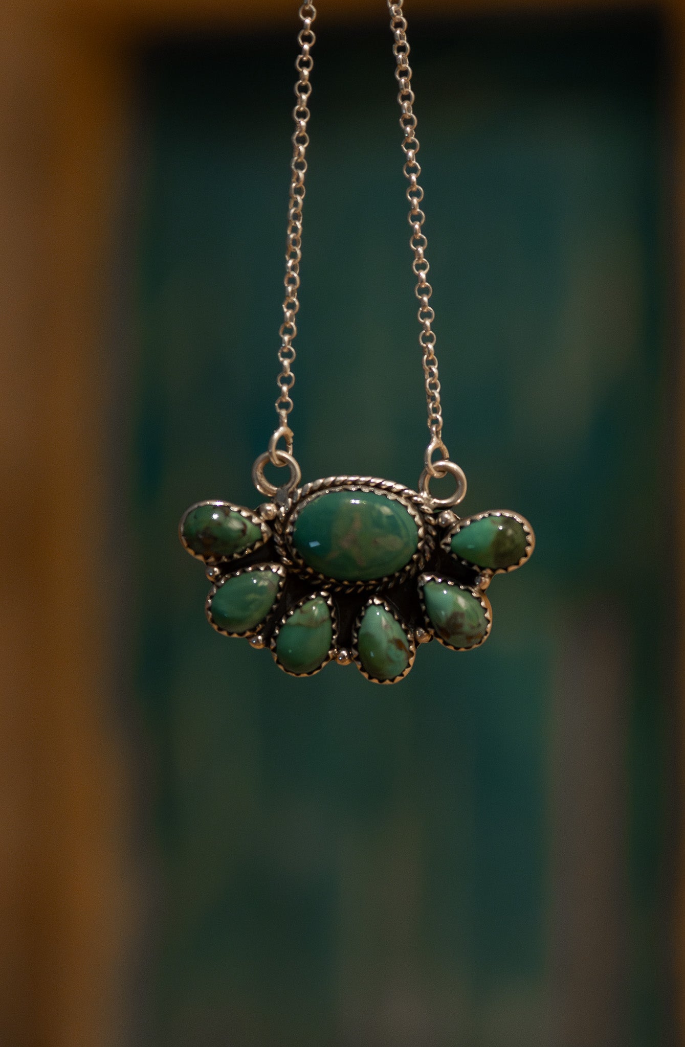 Half Cluster Turquoise Necklace