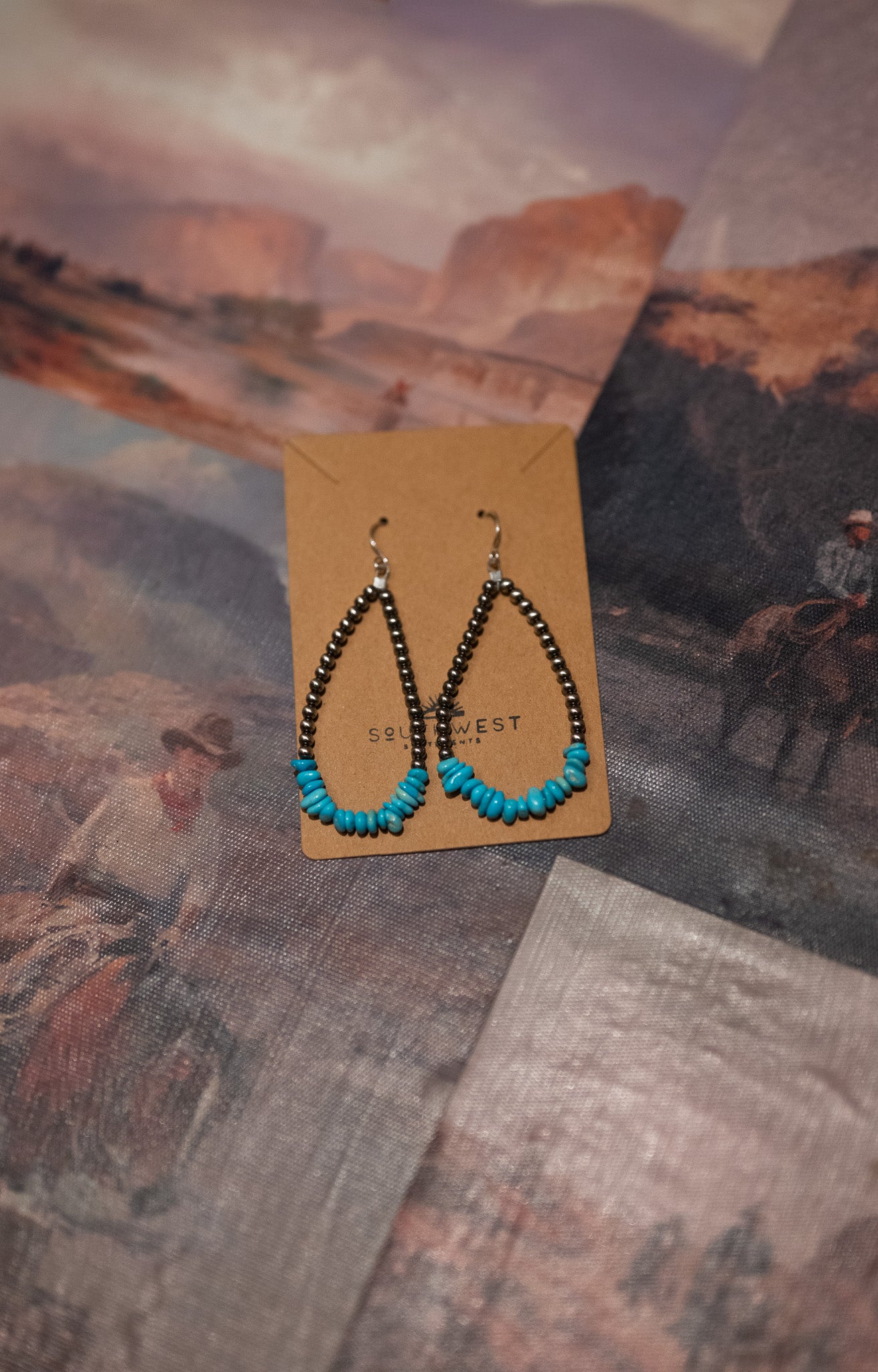 Turquoise and Navajo Pearl Earrings