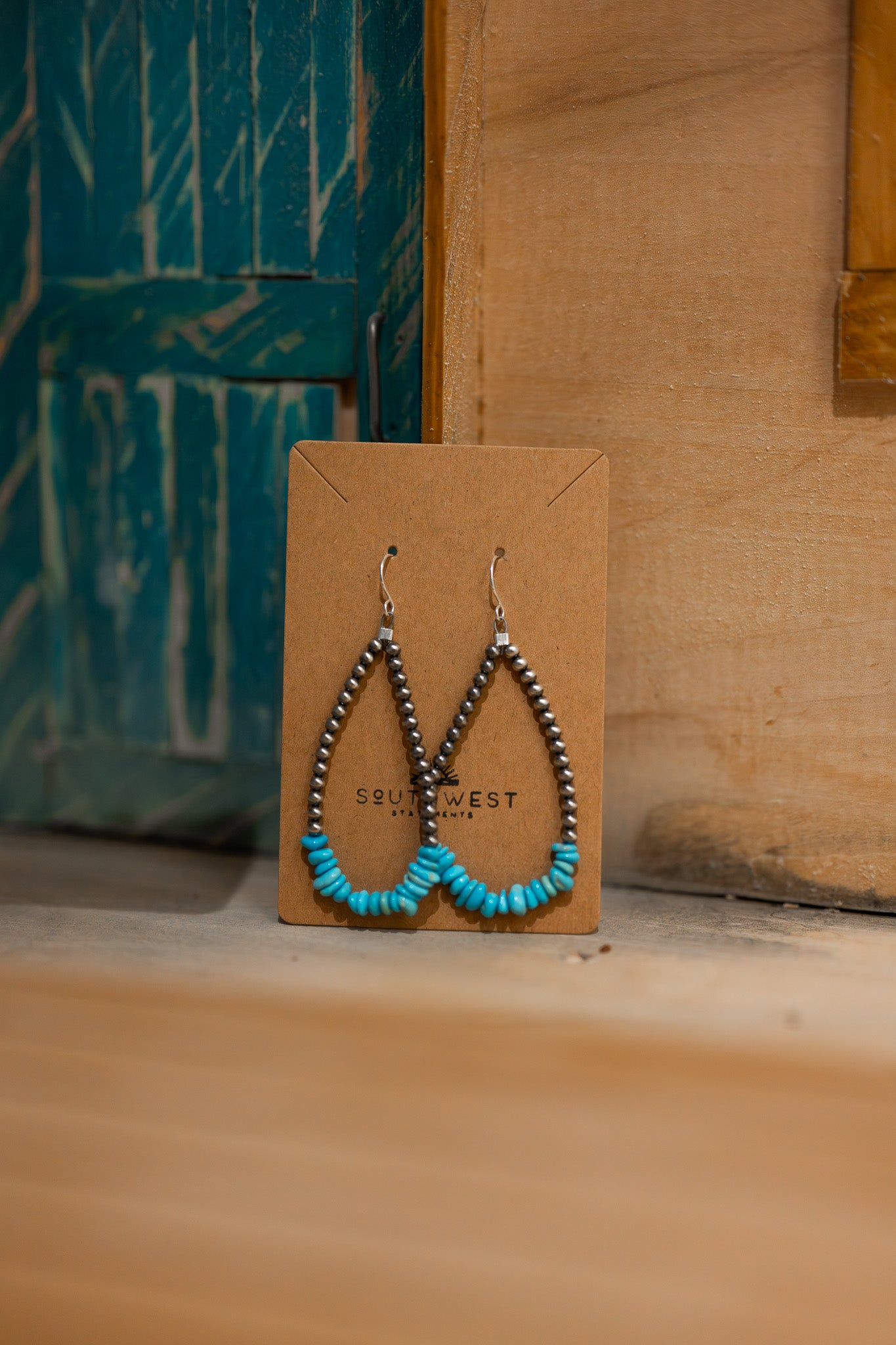 Turquoise and Navajo Pearl Earrings