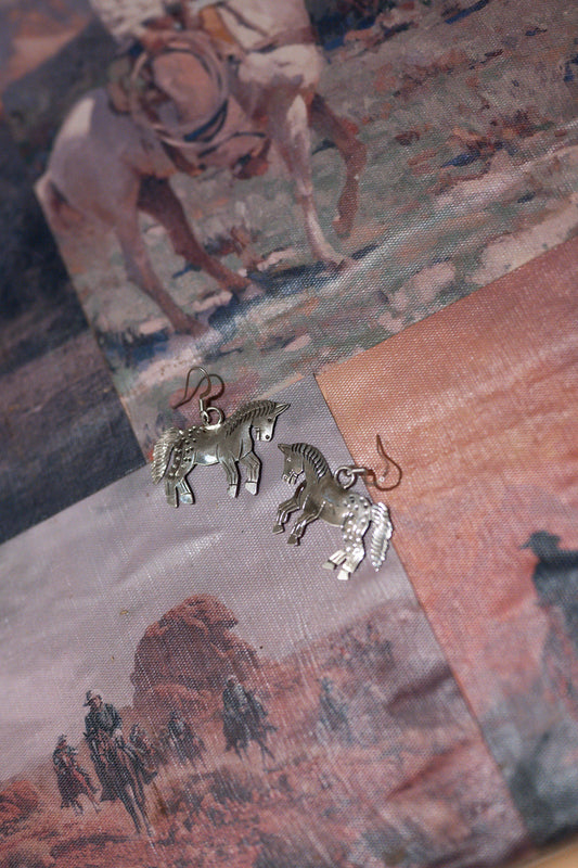 Silver Horse Earrings