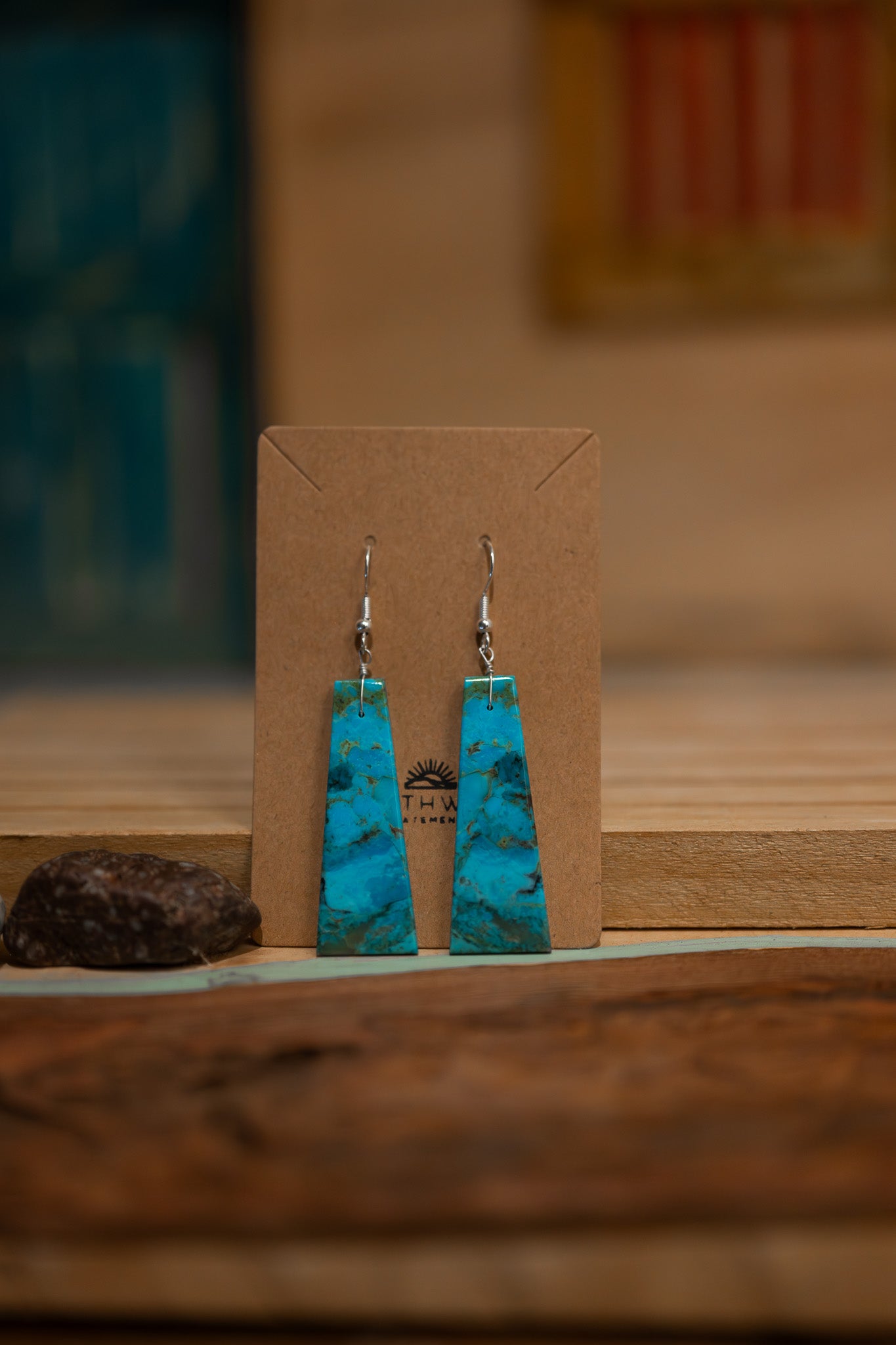 Turquoise Slab Earrings