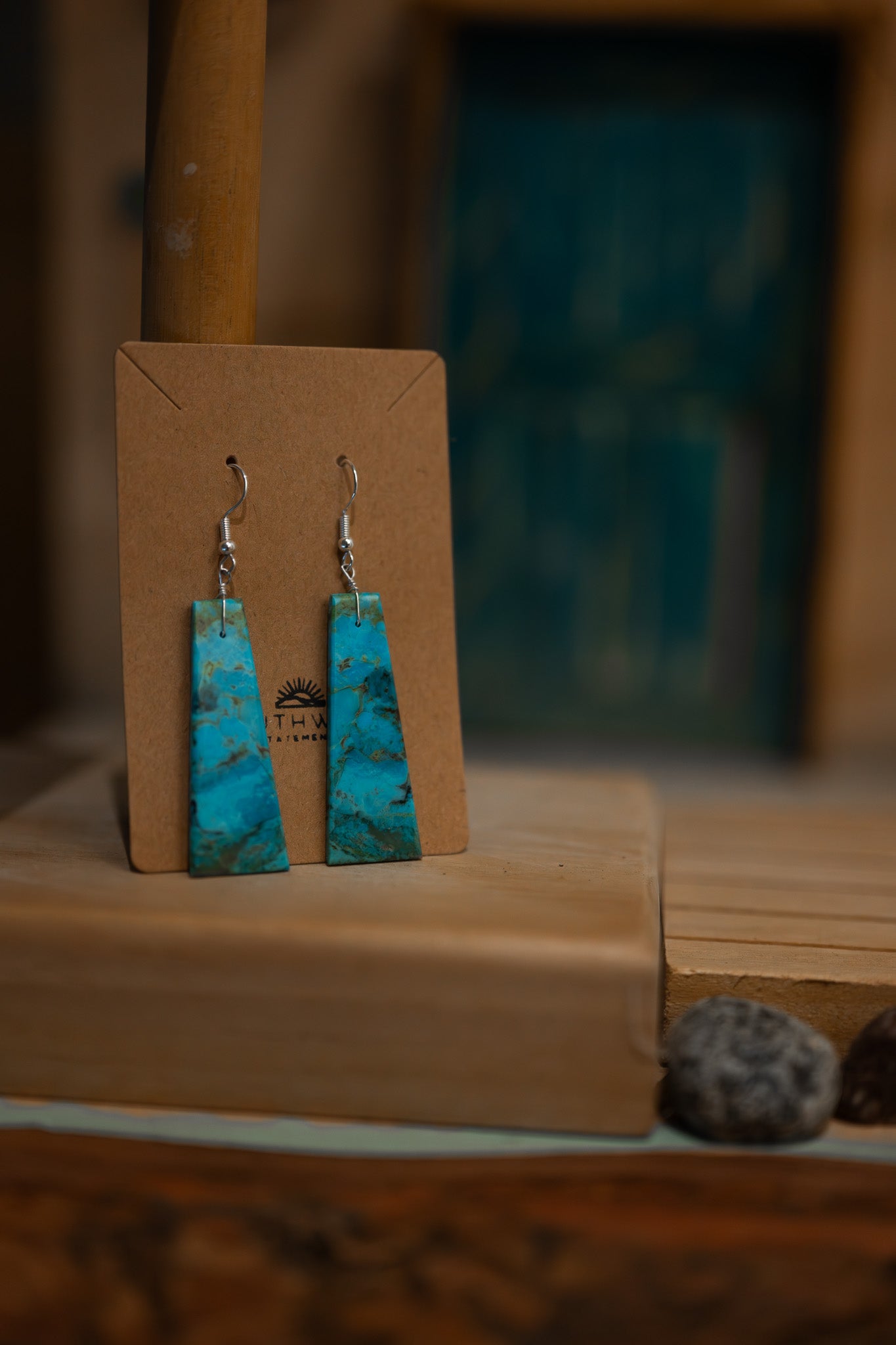 Turquoise Slab Earrings