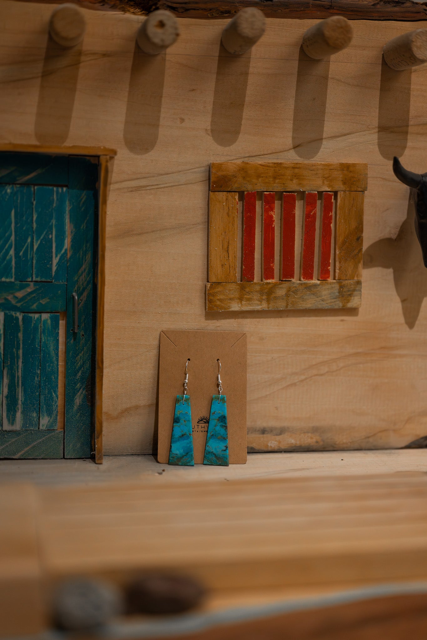 Turquoise Slab Earrings