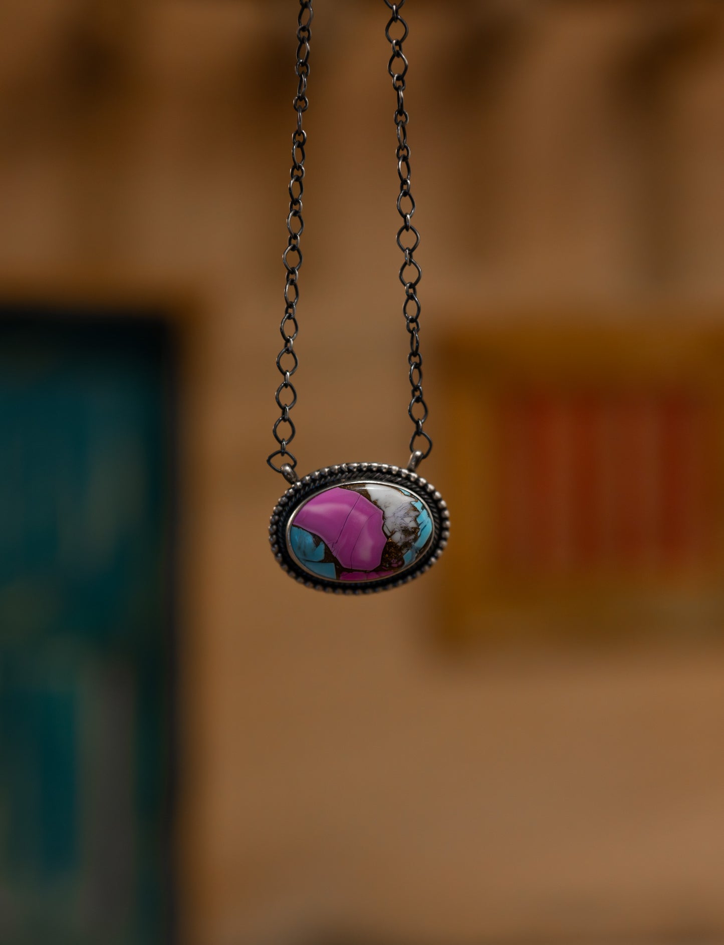 Cotton Candy Turquoise Chain Necklace