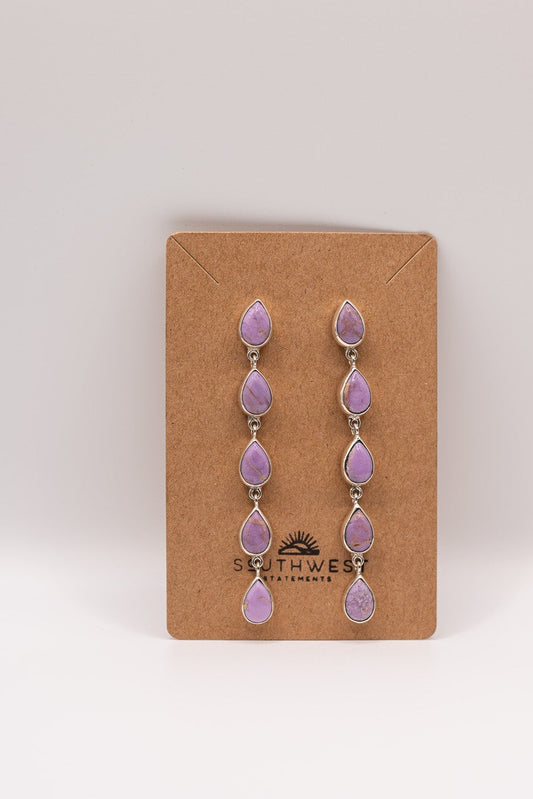 Wampum Shell Dangle Drop Earrings