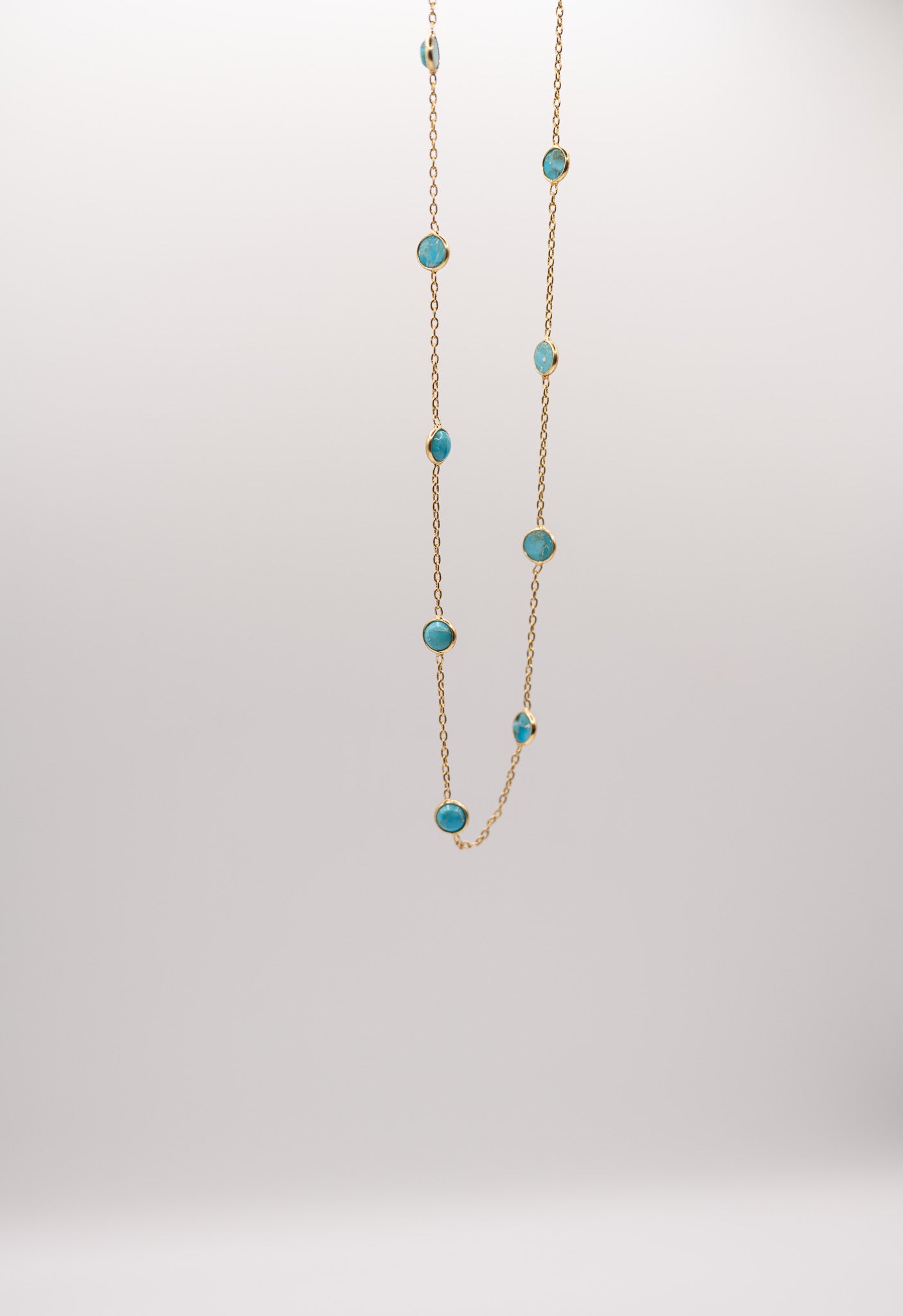 Turquoise and 14K Gold Plated Necklace