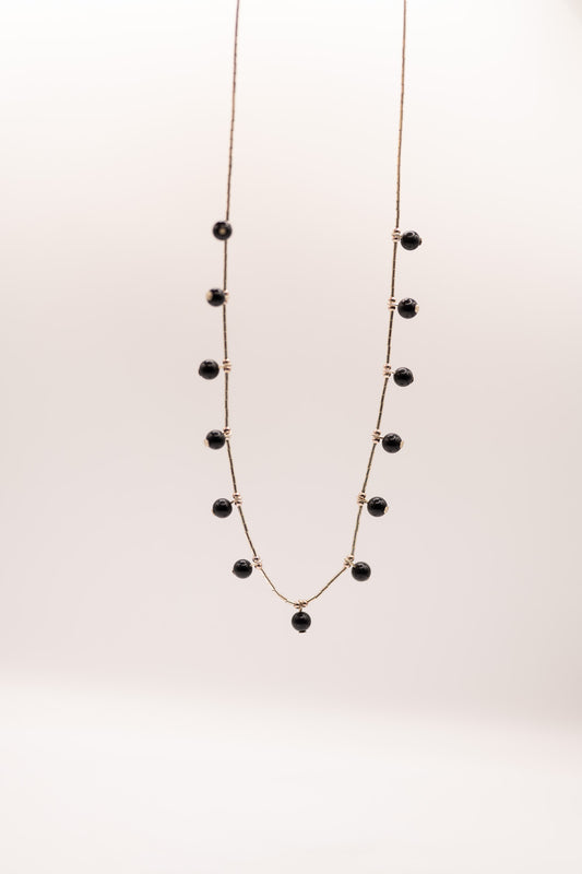 Black Onyx Bead Necklace