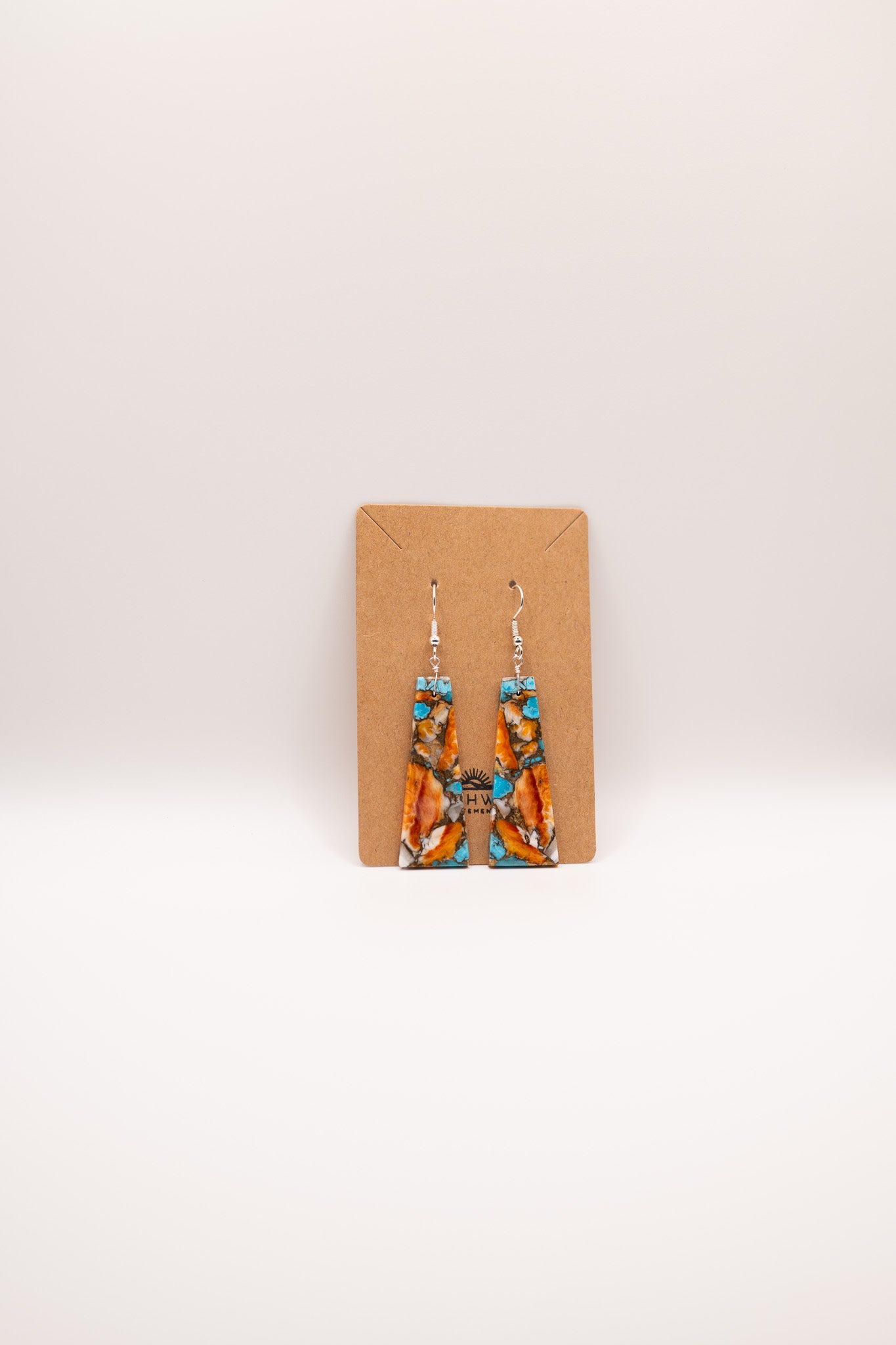 Spiny Oyster Turquoise Slab Earrings