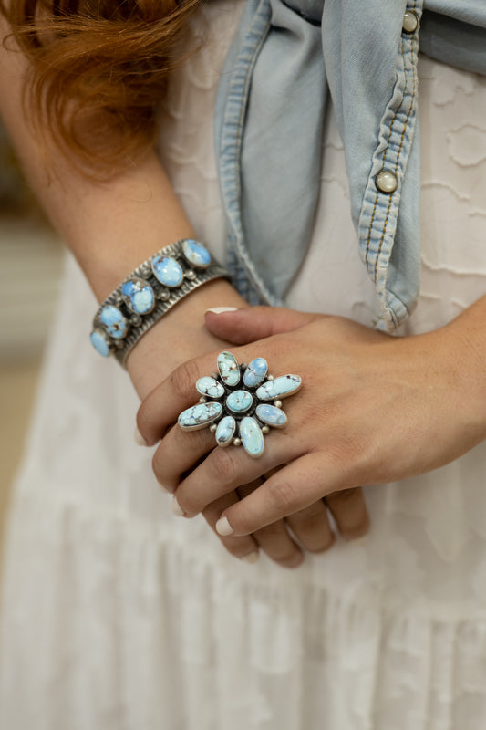 Golden Hills Turquoise Statement Ring | Size 9