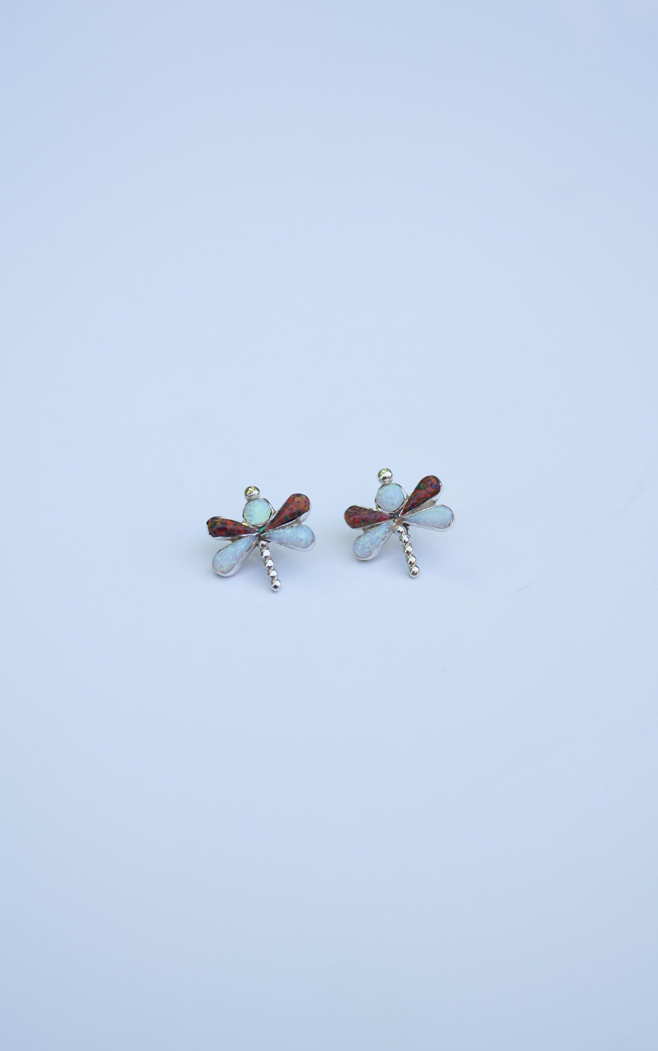 Zuni Dragonfly Opal Stud Earrings