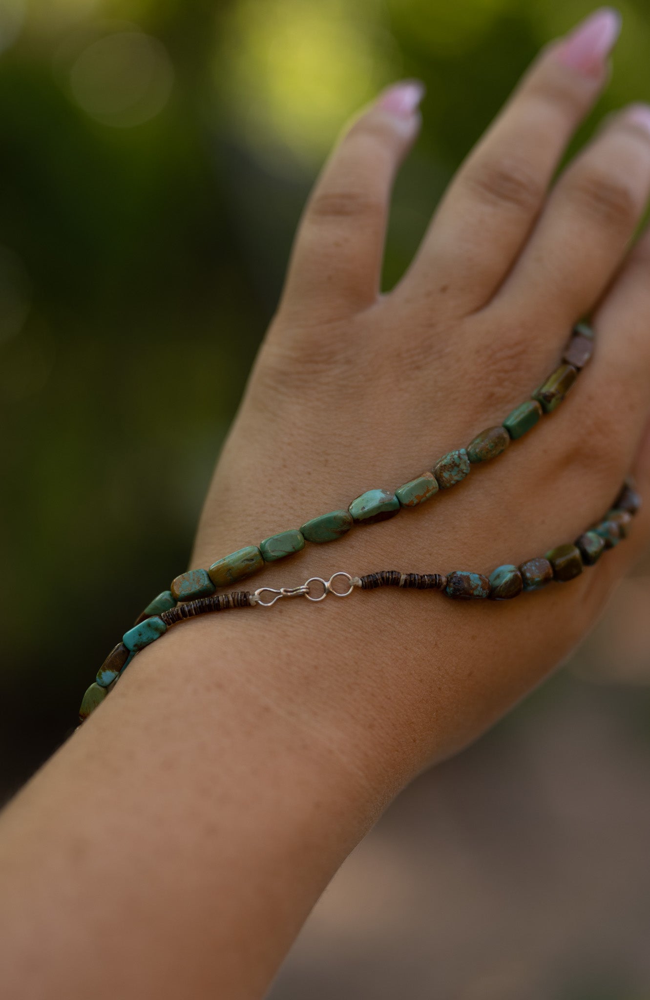 Boulder Turquoise Bead Necklace 16"