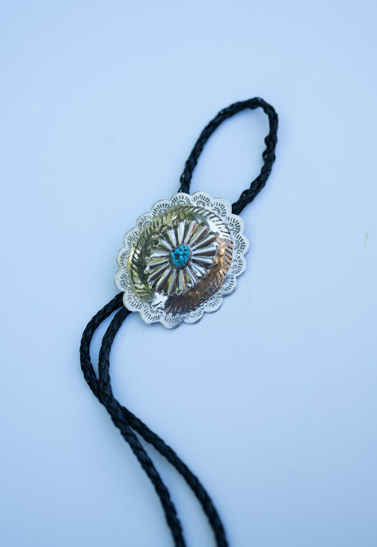 German Silver Bolo with Turquoise