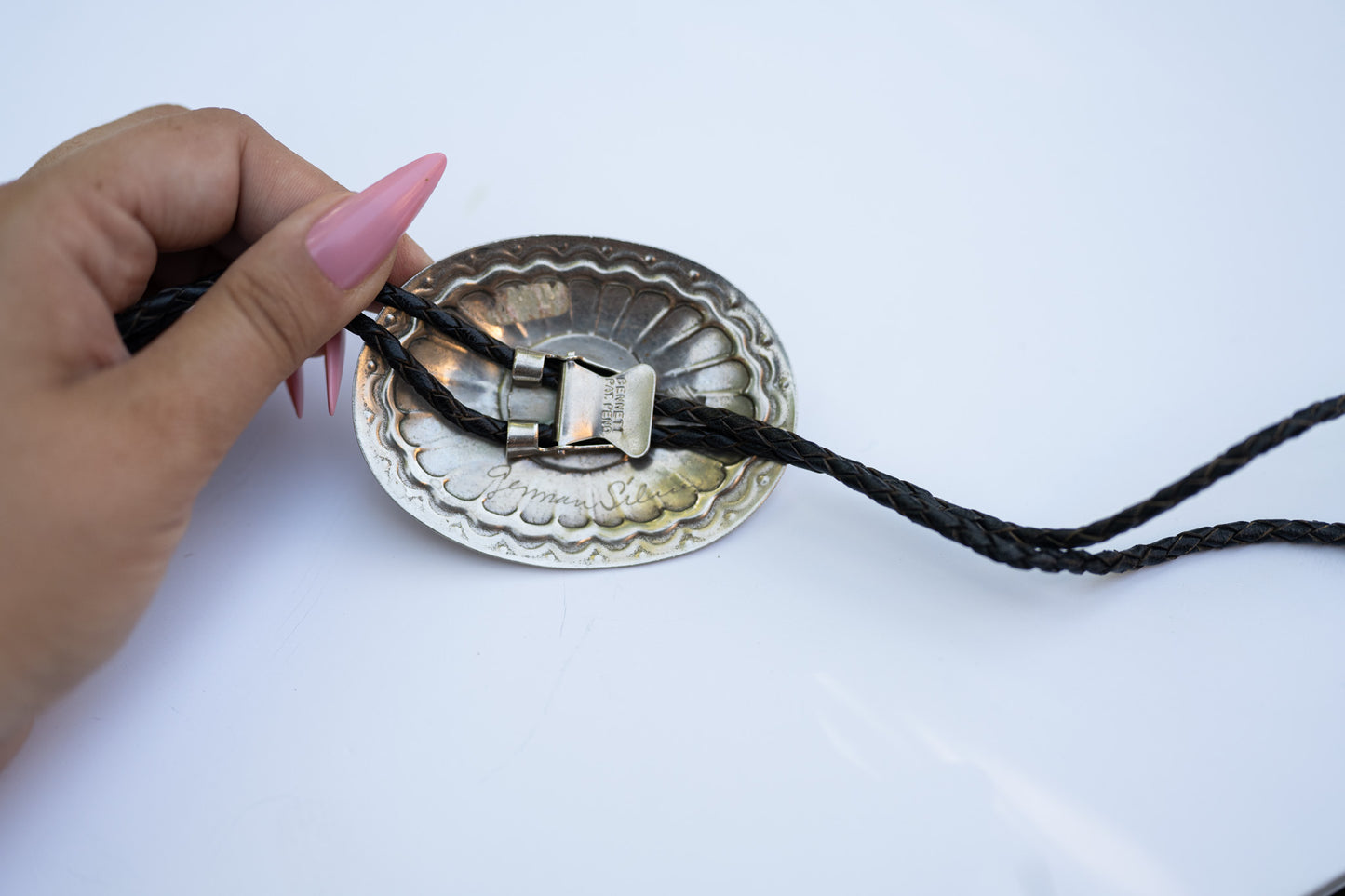 German Silver Bolo with Turquoise