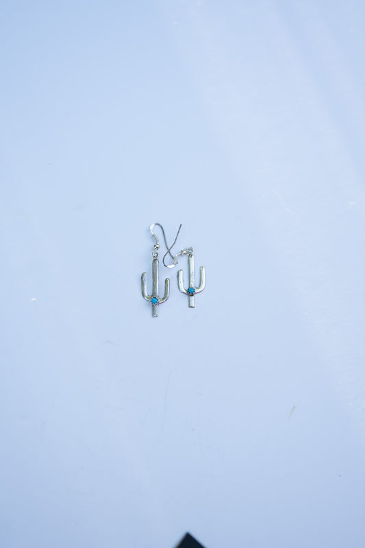 Cactus and Turquoise Earrings
