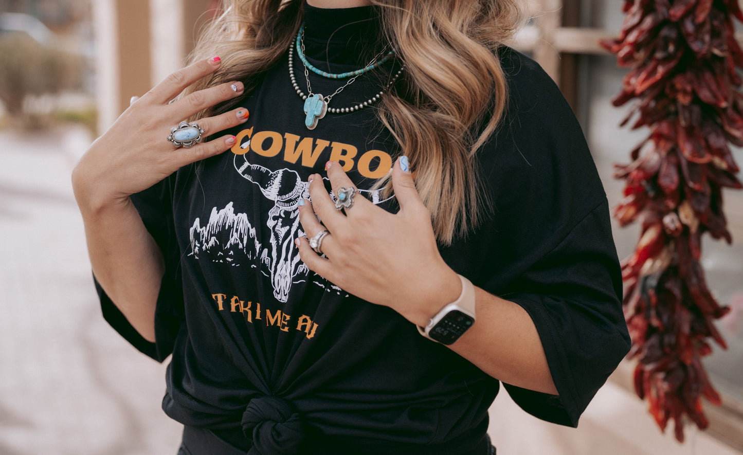 Turquoise Cactus Pendant Chain Necklace