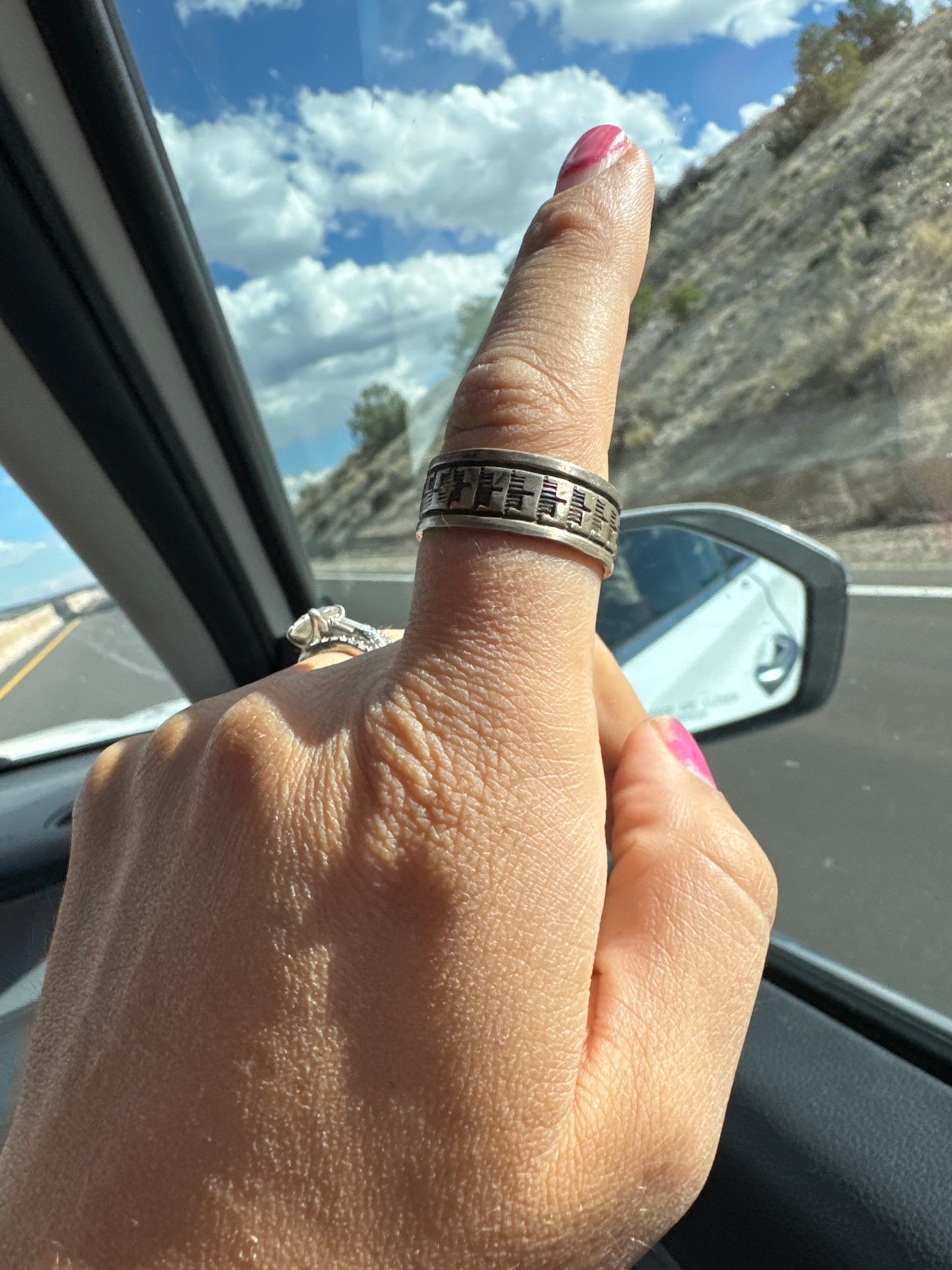 Silver stamped ring | Size 11.5