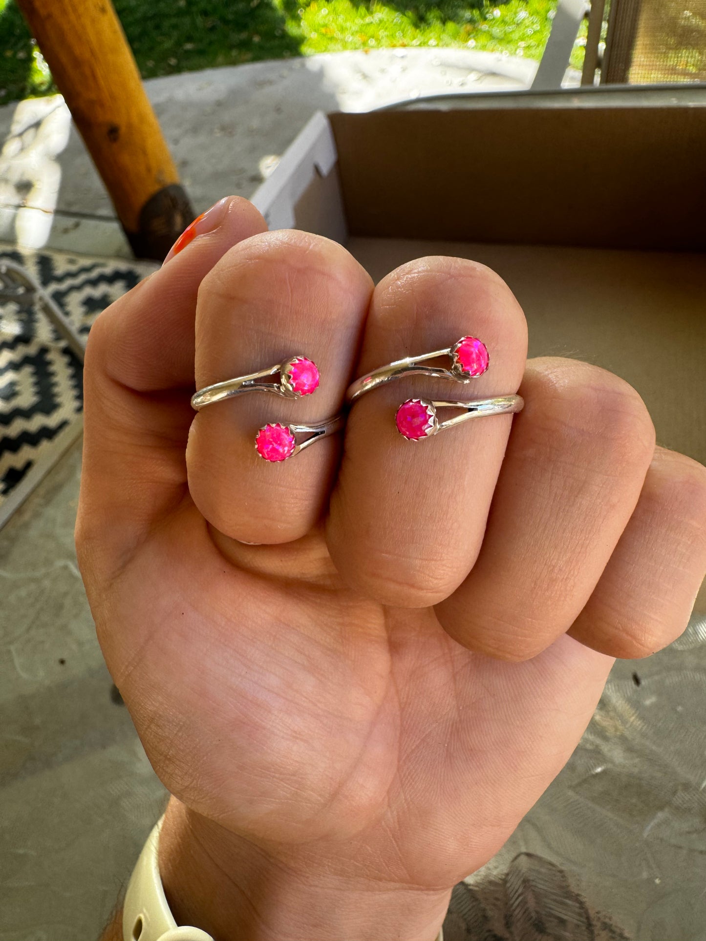 Barbie Pink Opal Wrap Ring (Adjustable)