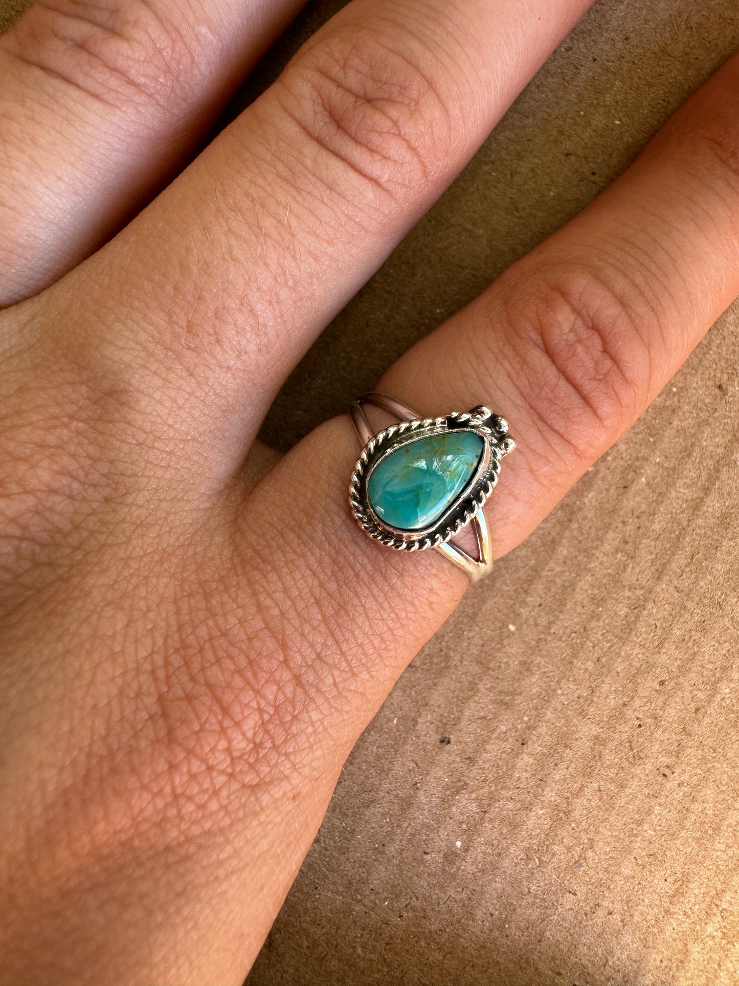 Teardrop Turquoise Ring | Size 9