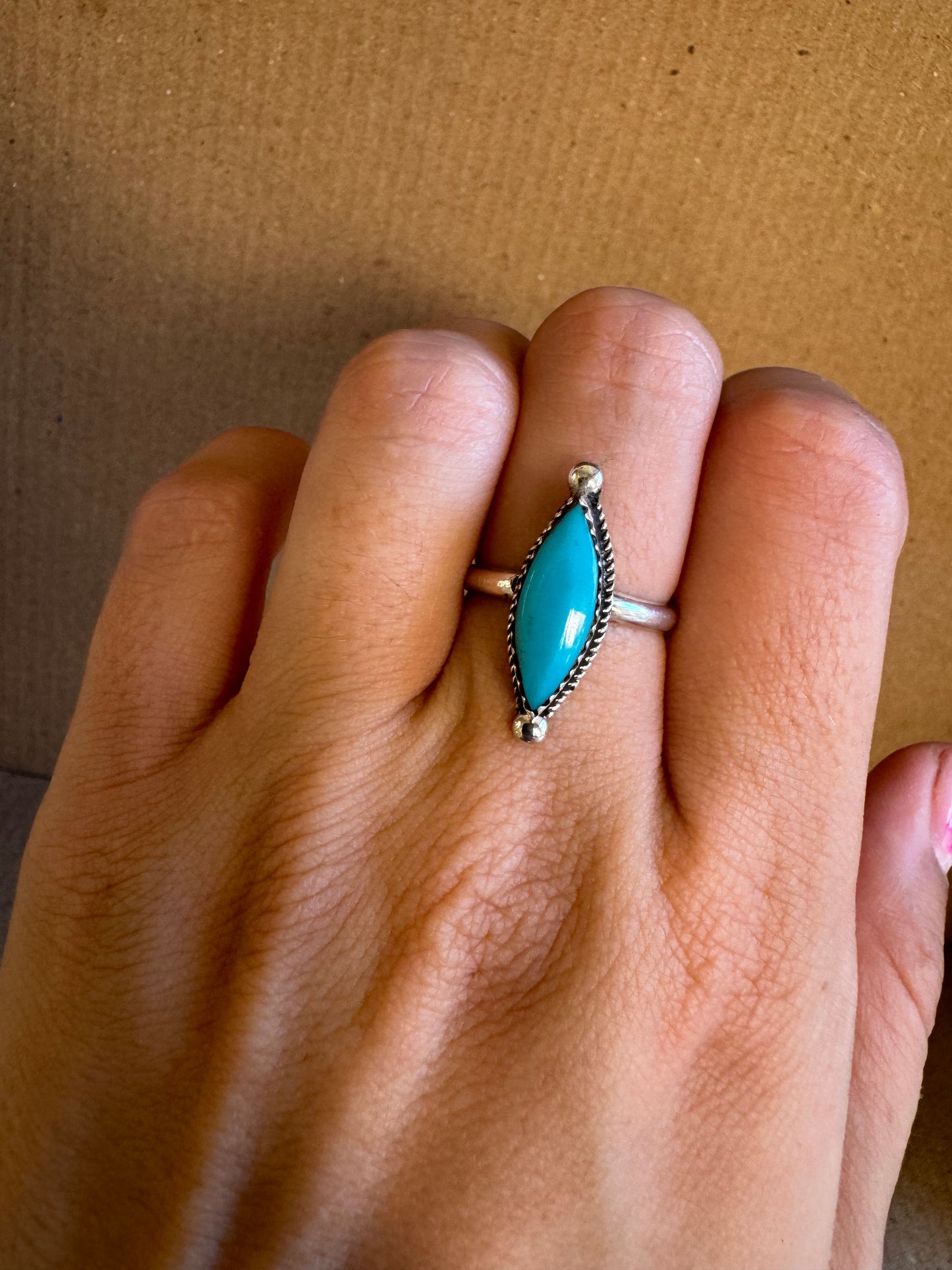 Zuni Turquoise Almond Ring