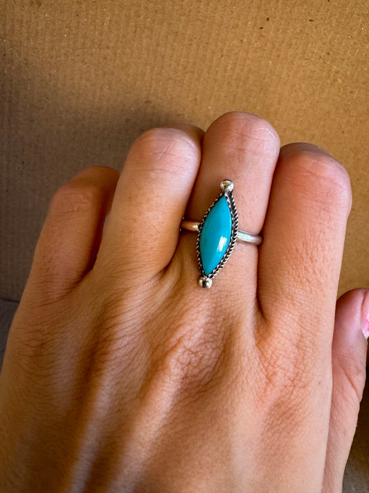 Zuni Turquoise Almond Ring