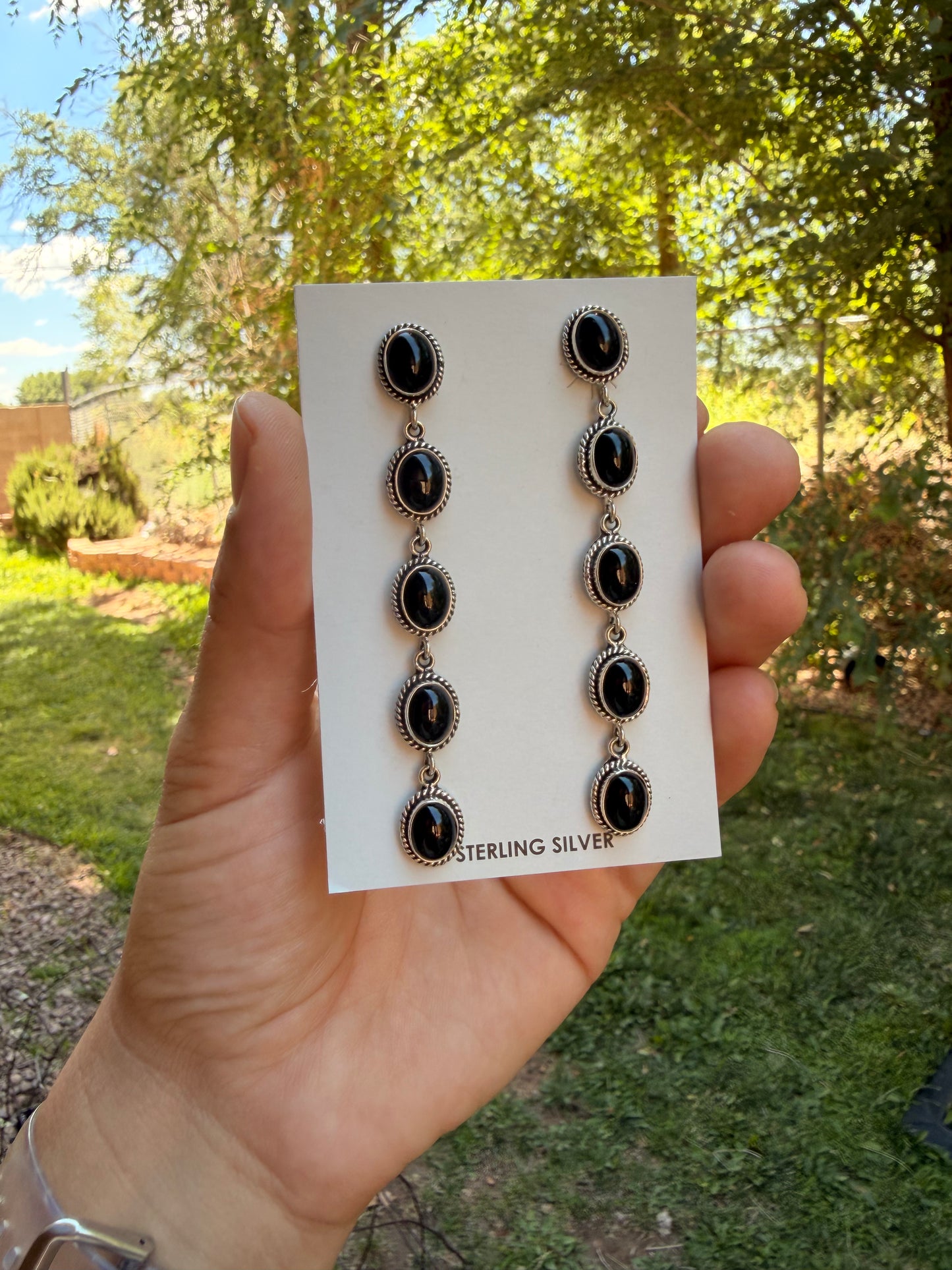 Black Onyx Drop Earrings