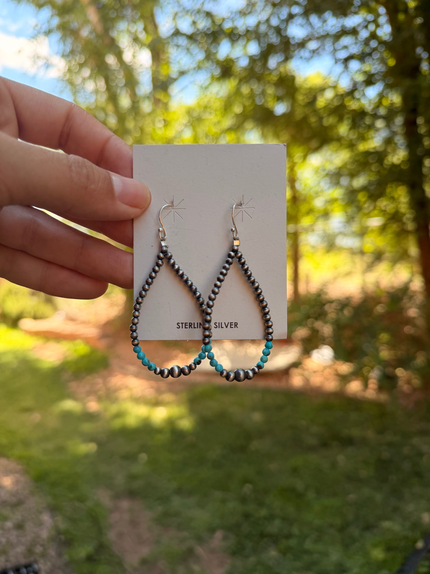 Navajo Pearl and Turquoise Dangle Earring
