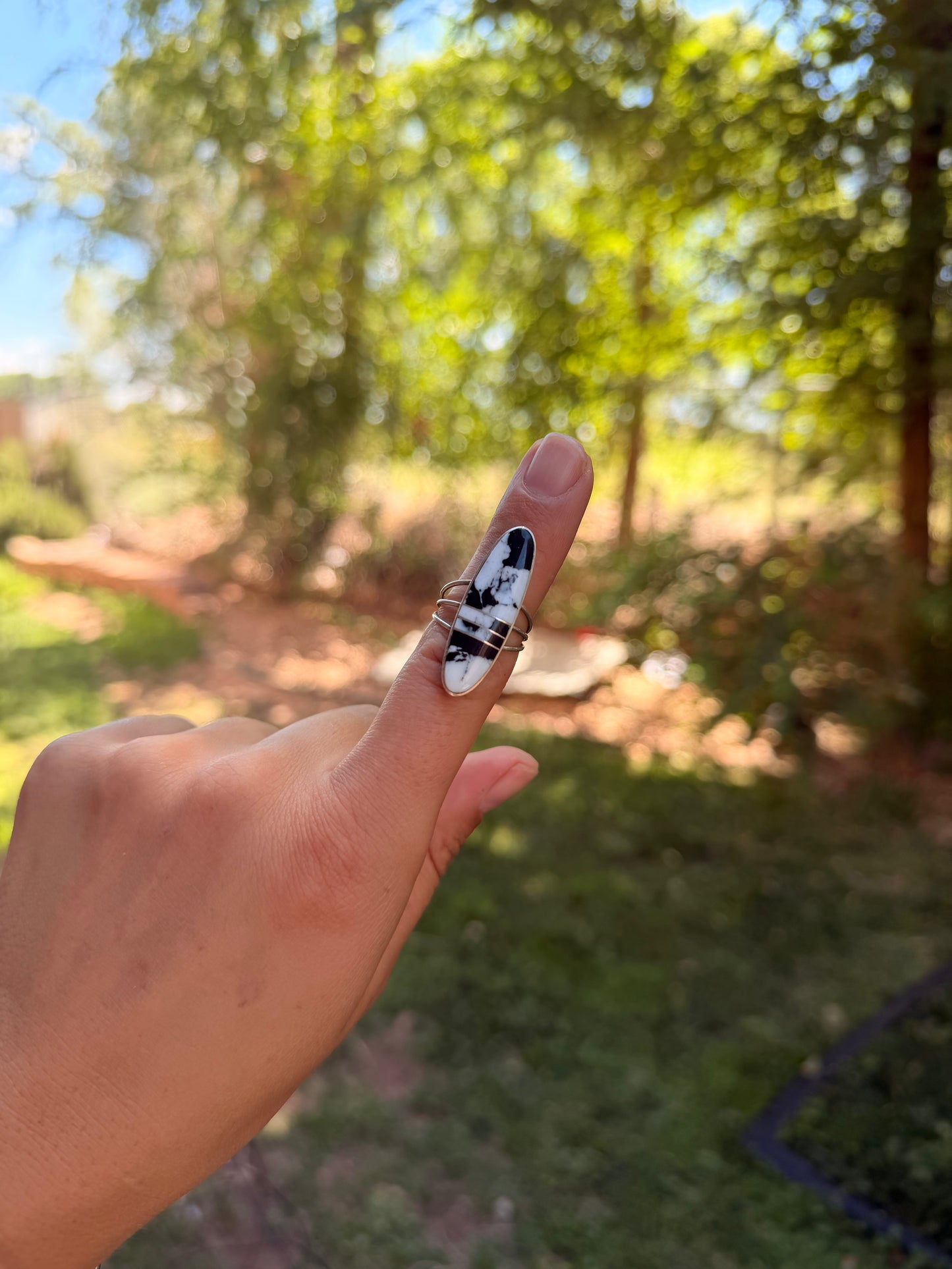 White Buffalo Inlay Ring | size 7
