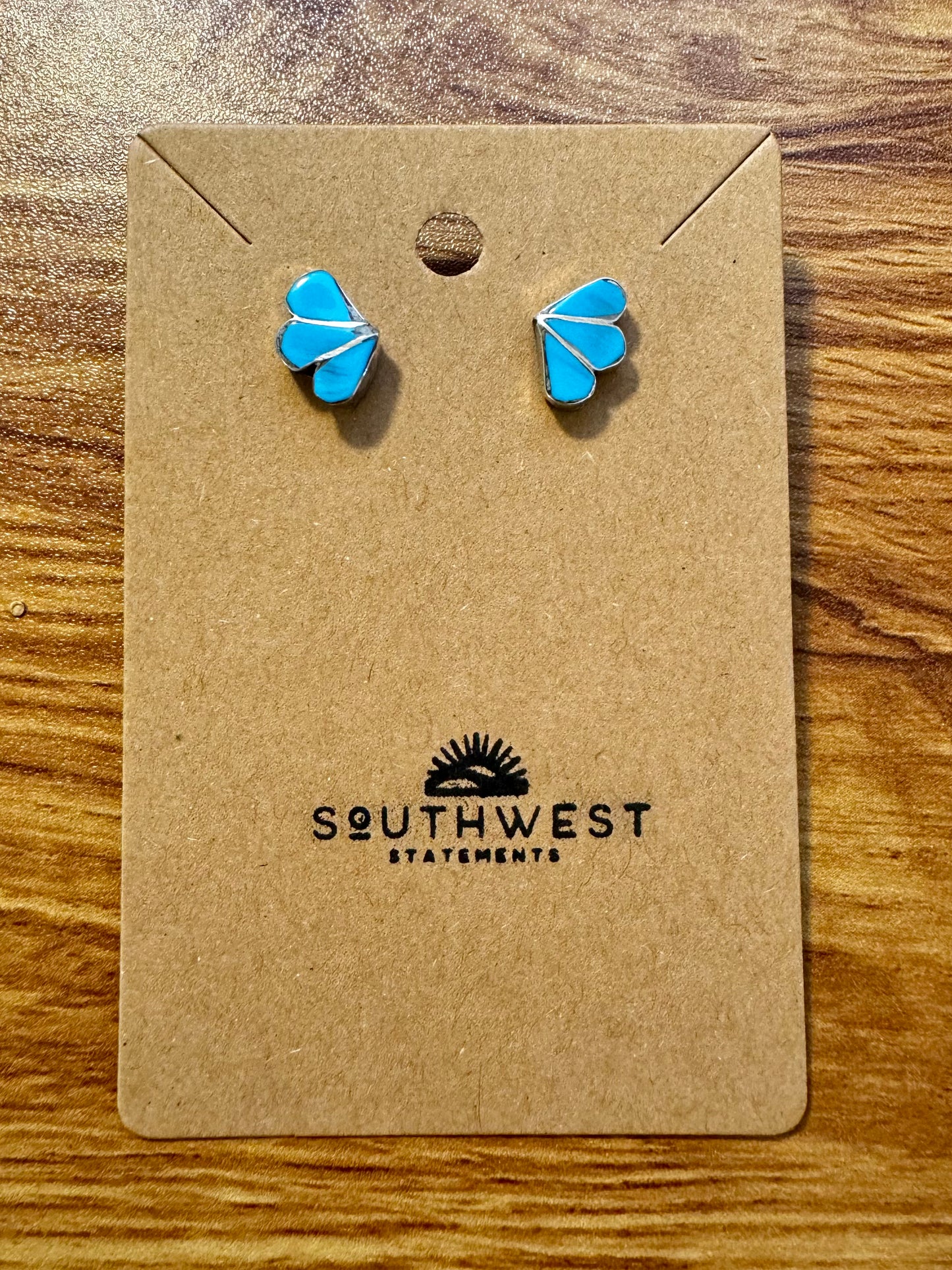 Handmade Zuni Stud Flower Earrings