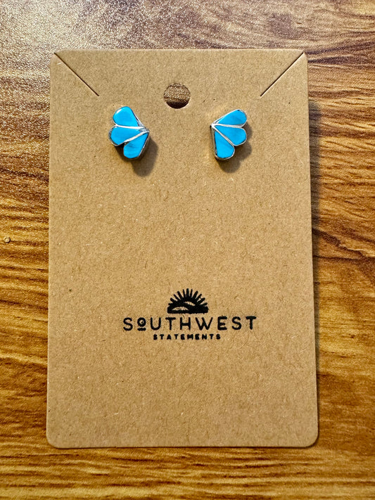 Handmade Zuni Stud Flower Earrings