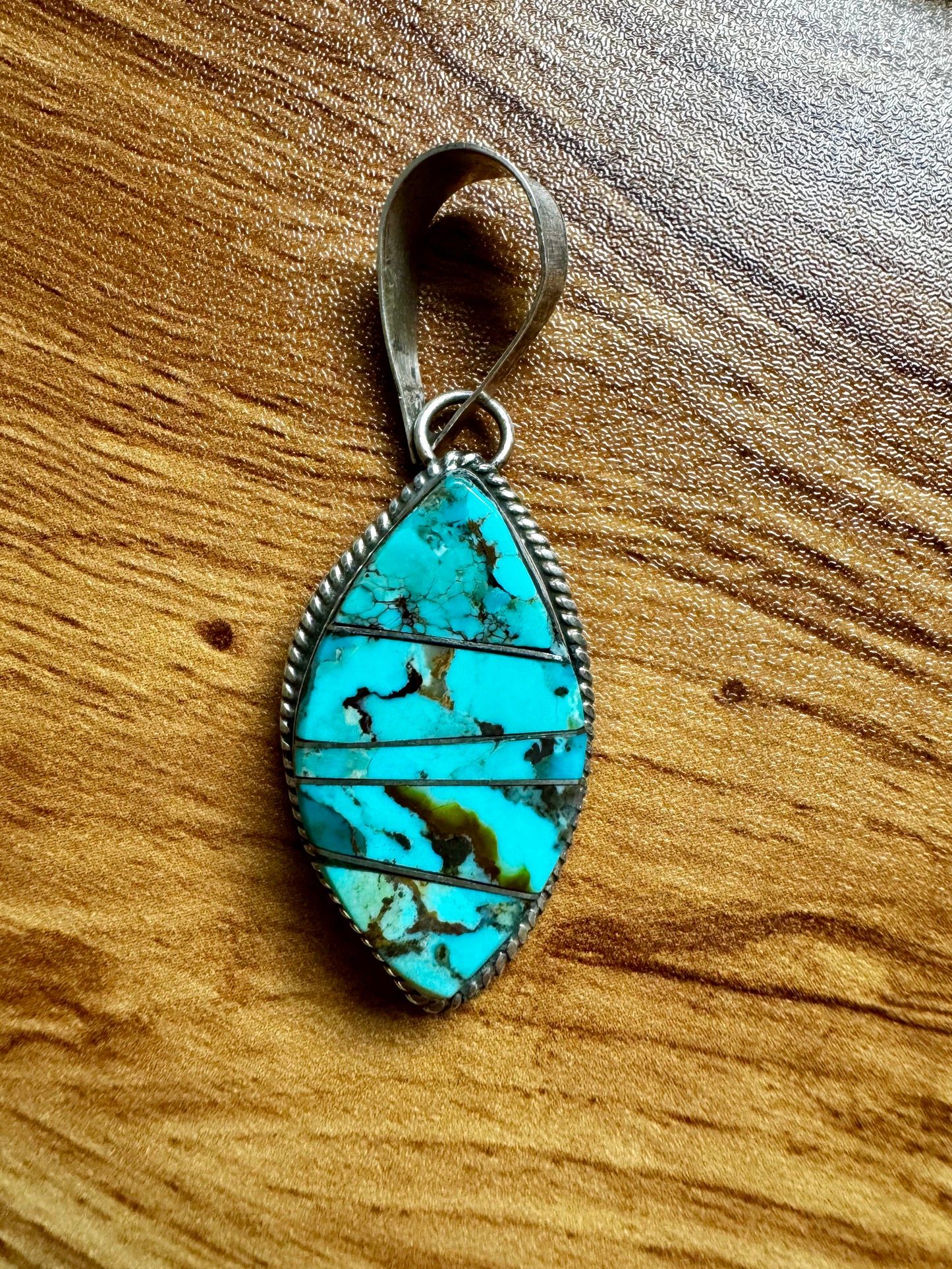 Almond Shaped Kingman Turquoise Pendant