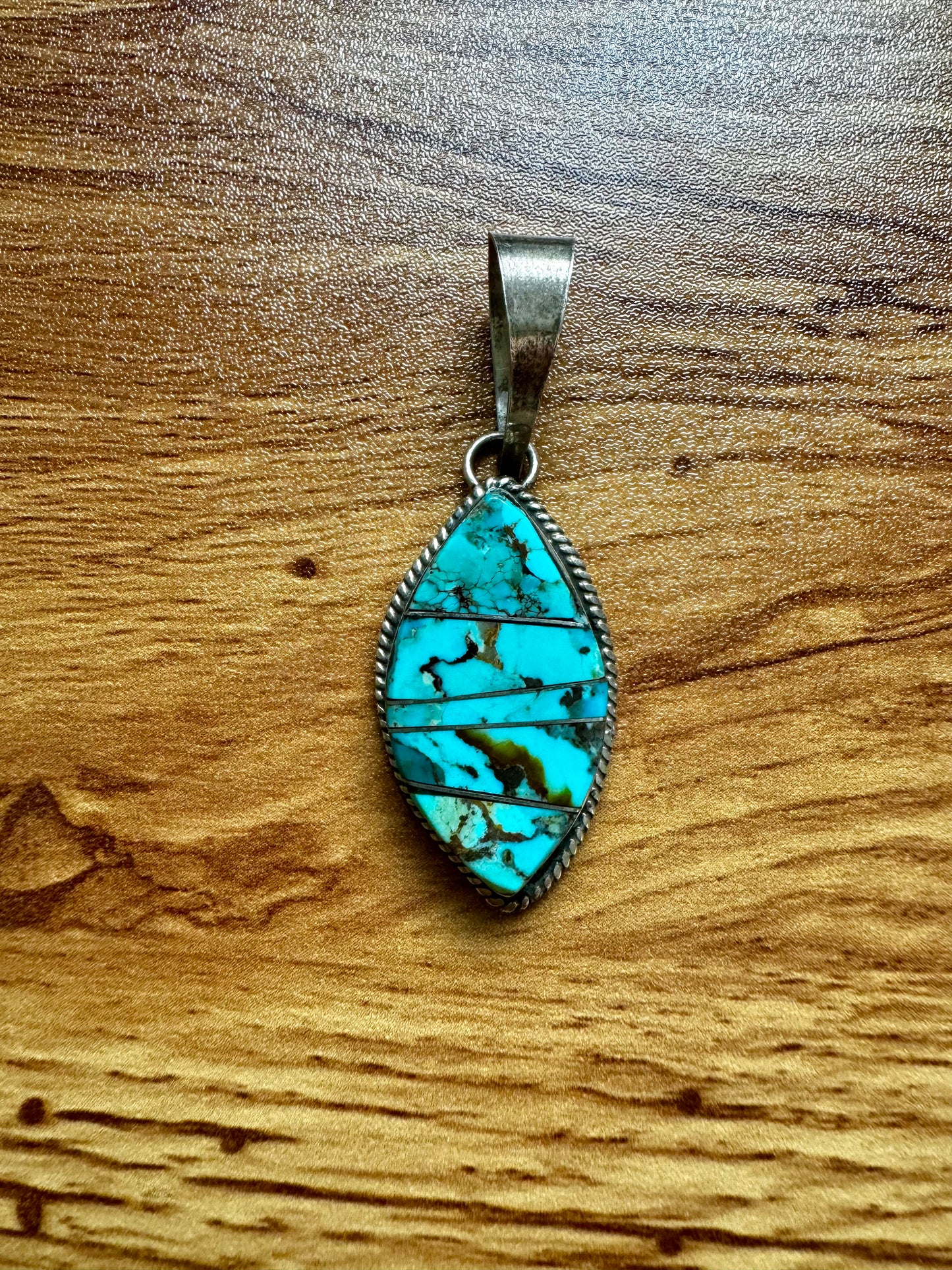 Almond Shaped Kingman Turquoise Pendant