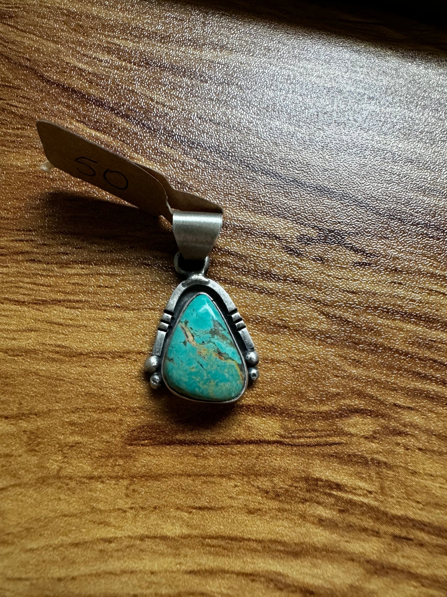 Triangle Kingman Turquoise Pendant