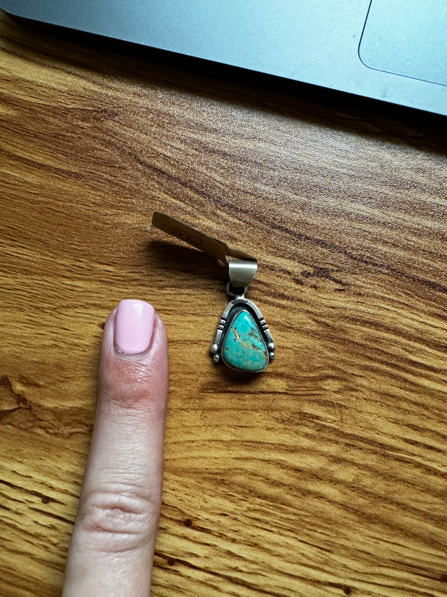 Triangle Kingman Turquoise Pendant