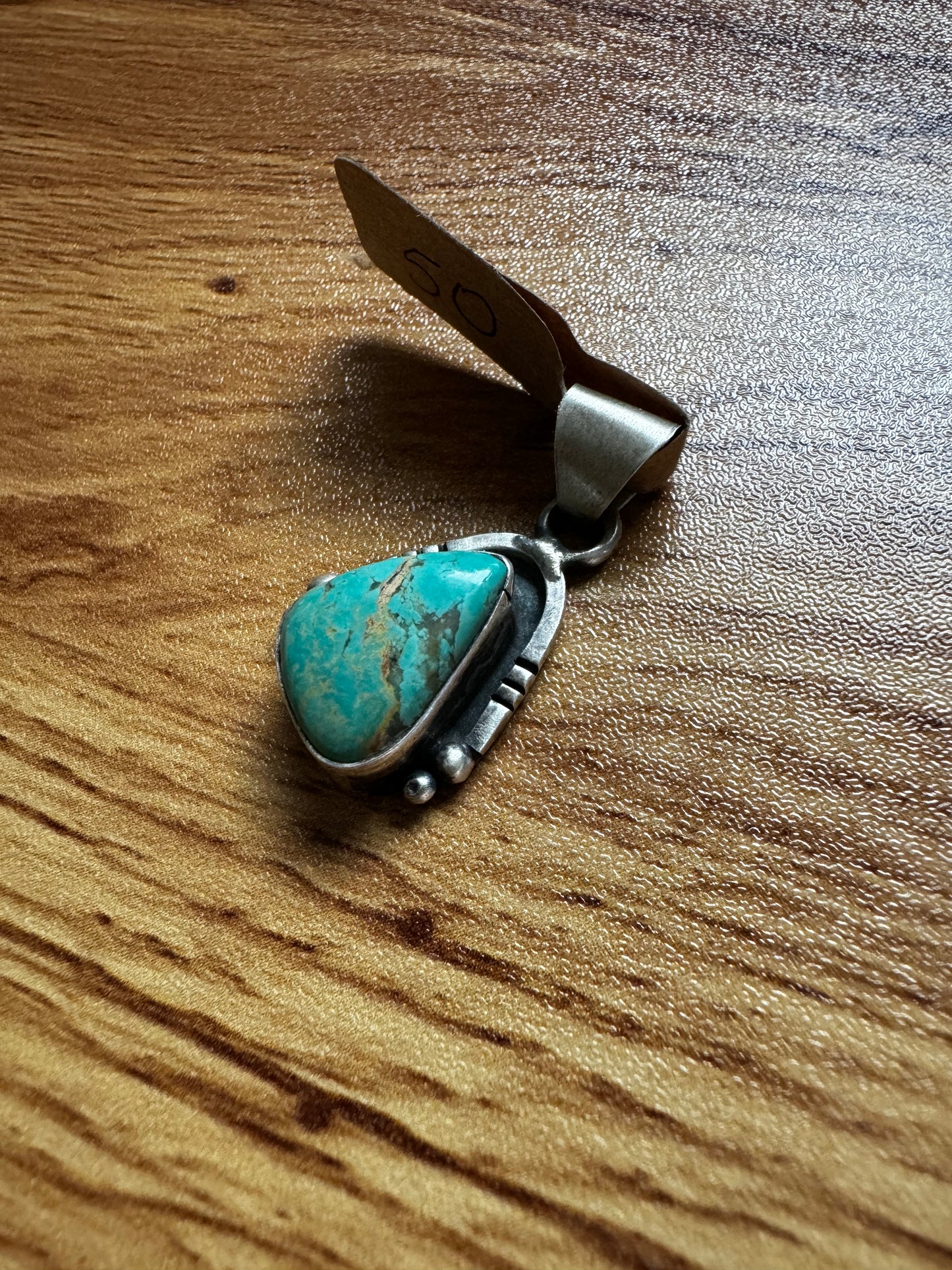 Triangle Kingman Turquoise Pendant