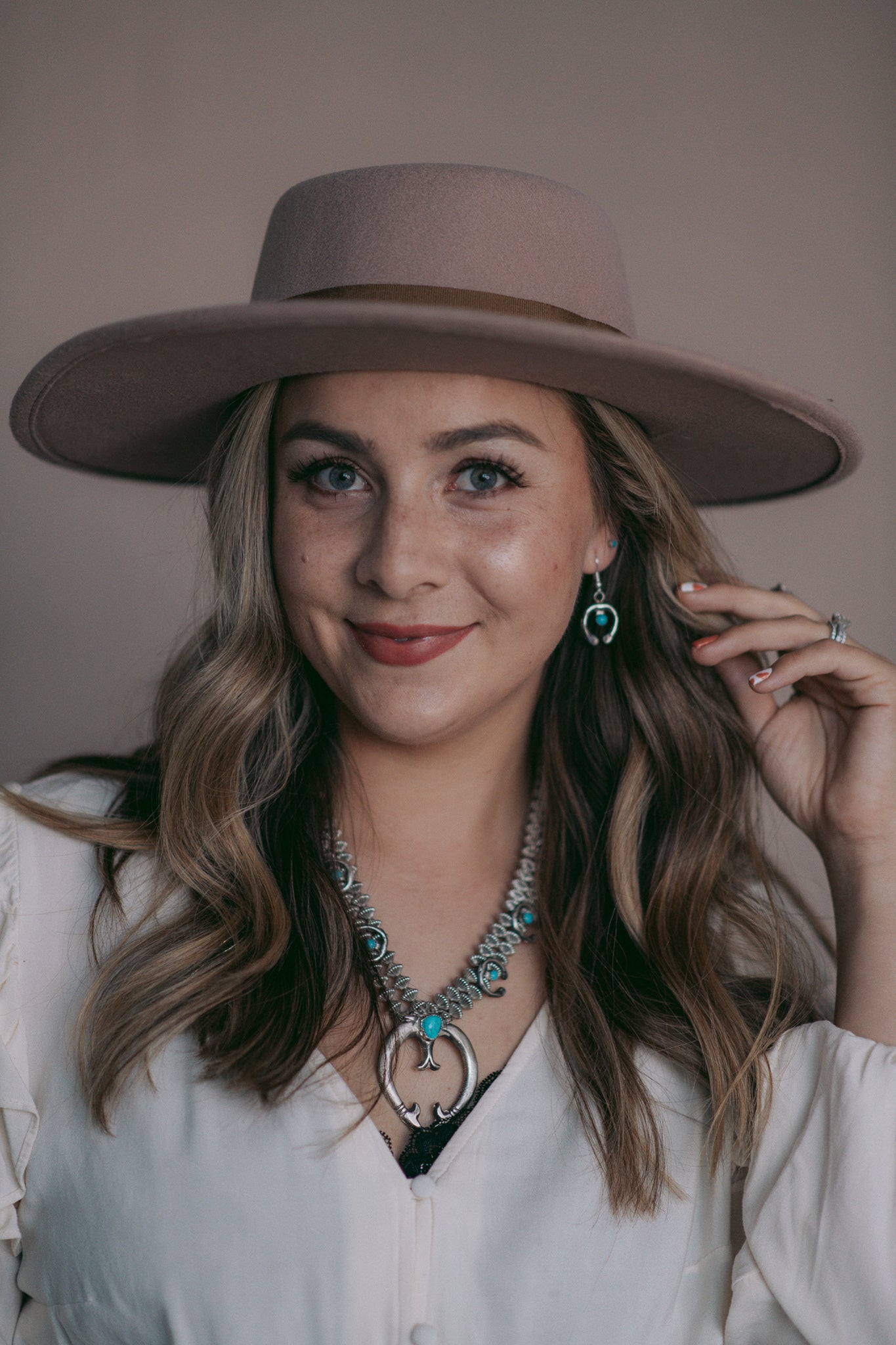 Turquoise Squash Blossom Necklace with Earrings Set