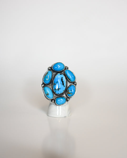 Turquoise Statement Cluster Ring | Adjustable