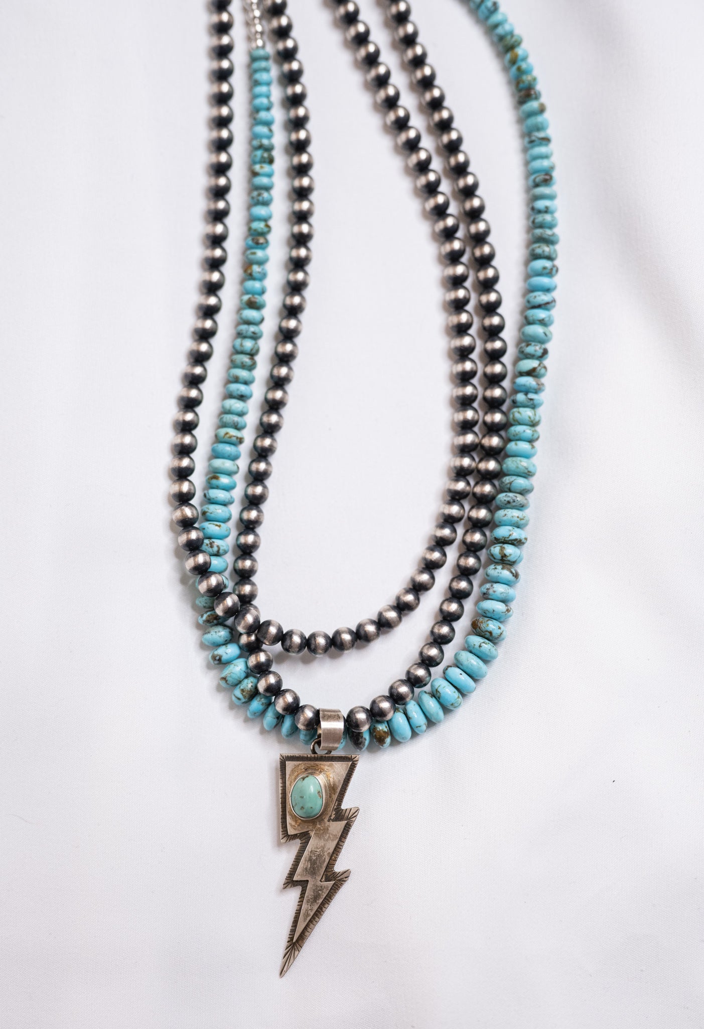 Lightning Bolt Pendant | Kingman Turquoise