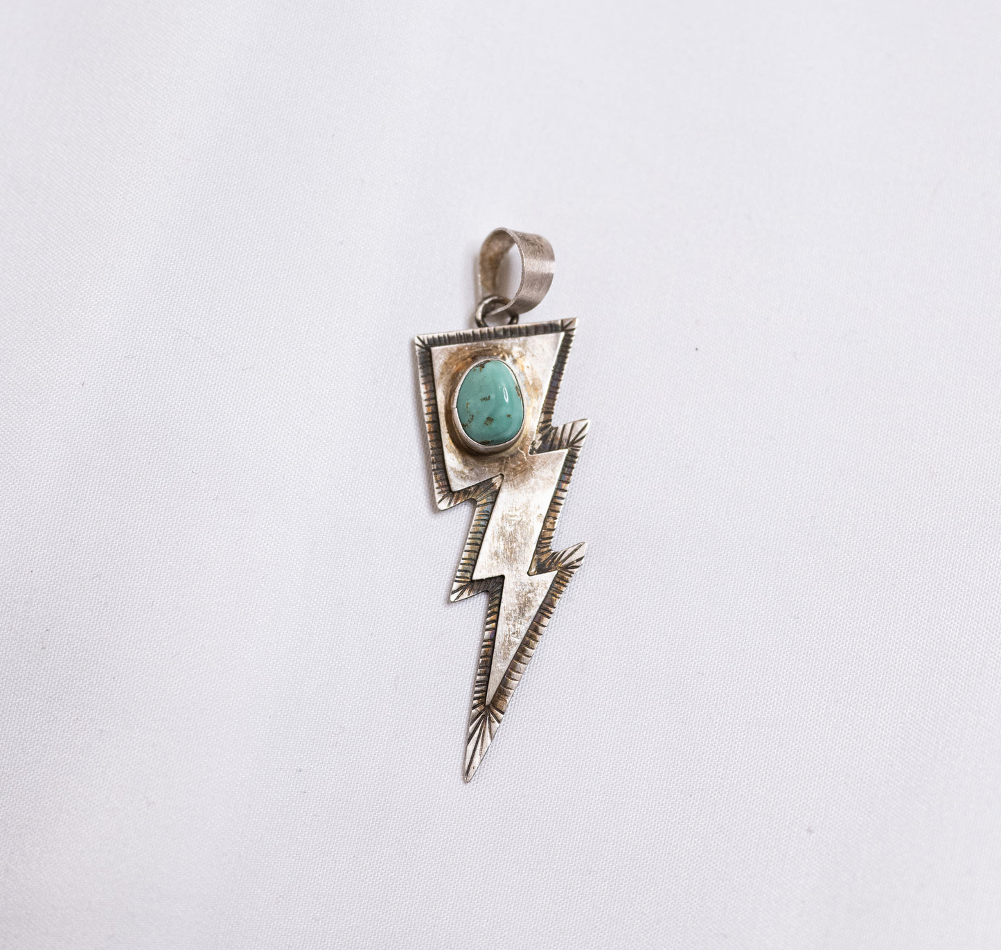 Lightning Bolt Pendant | Kingman Turquoise