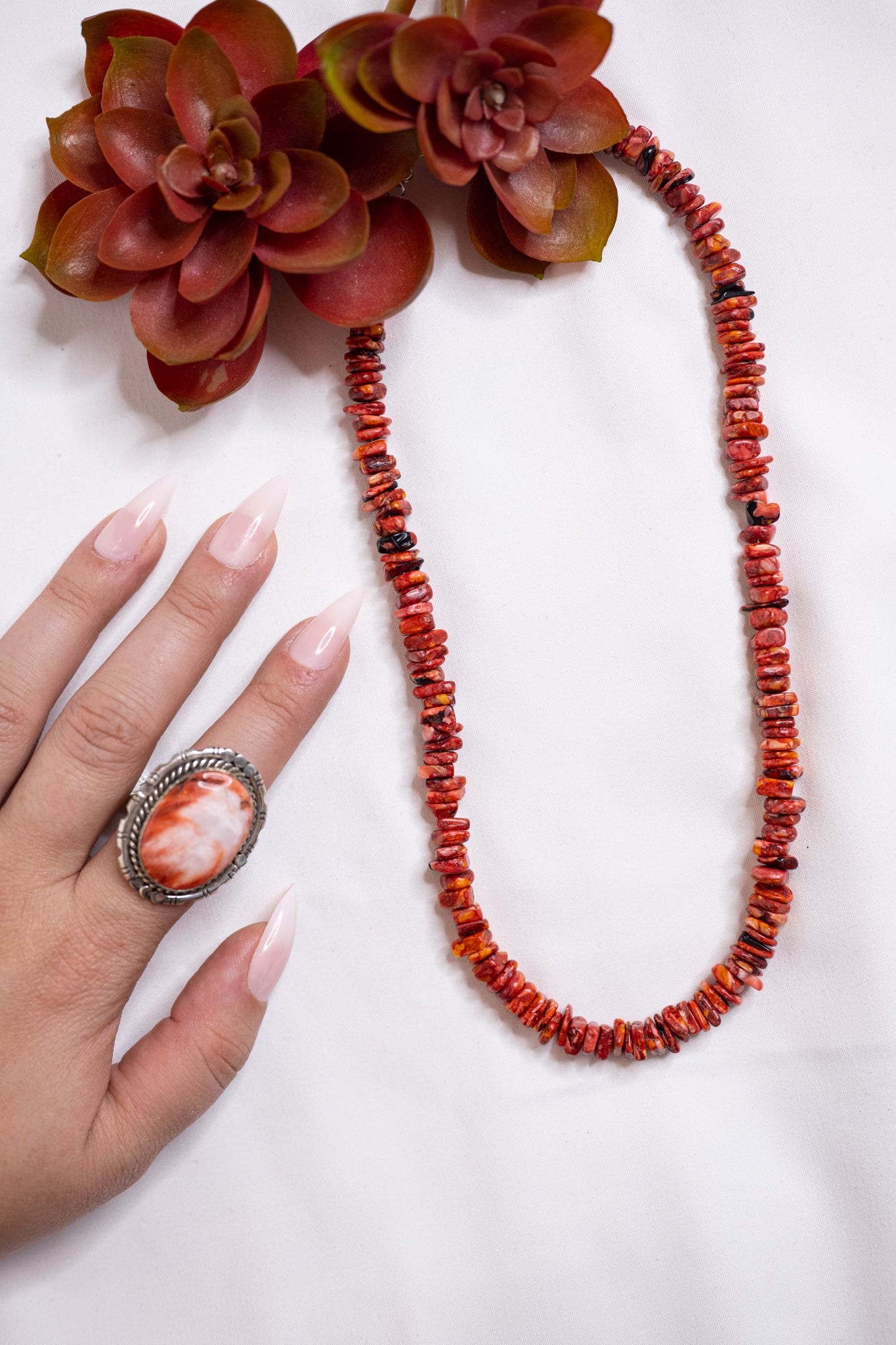 Red Spiny Oyster Ring | Size 7.5